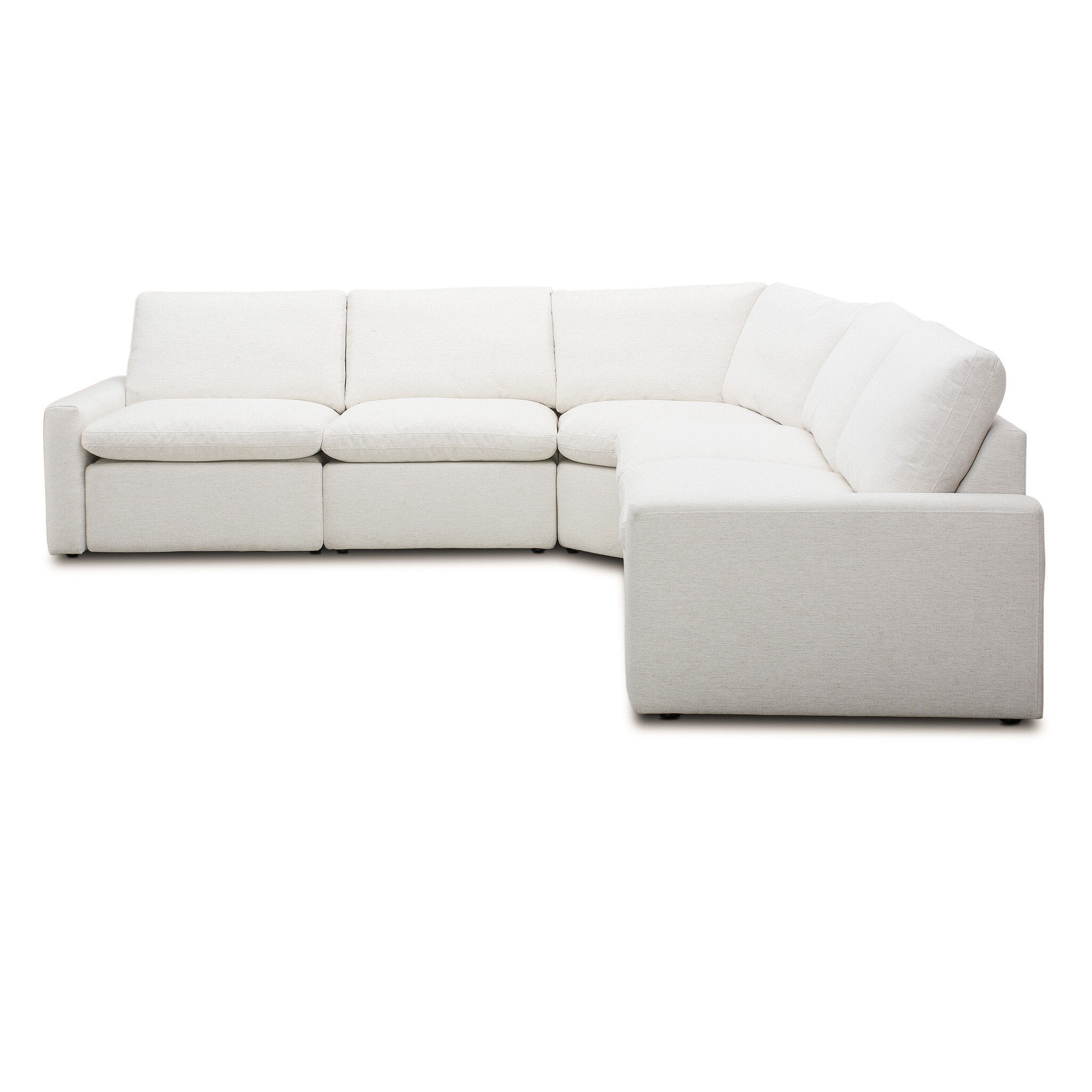 Four Hands Tillery Power Recliner 5-Piece Sectional — Crypton Nomad Snow