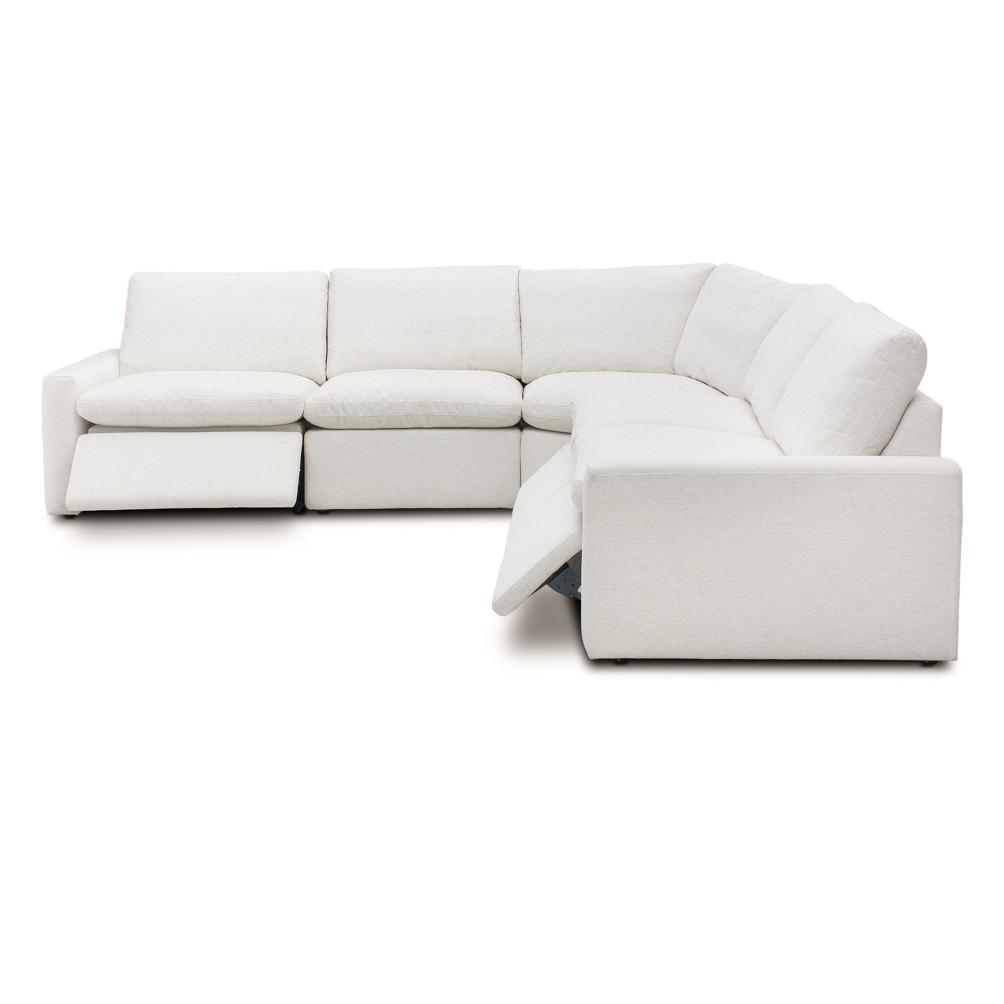 Four Hands Tillery Power Recliner 5-Piece Sectional — Crypton Nomad Snow