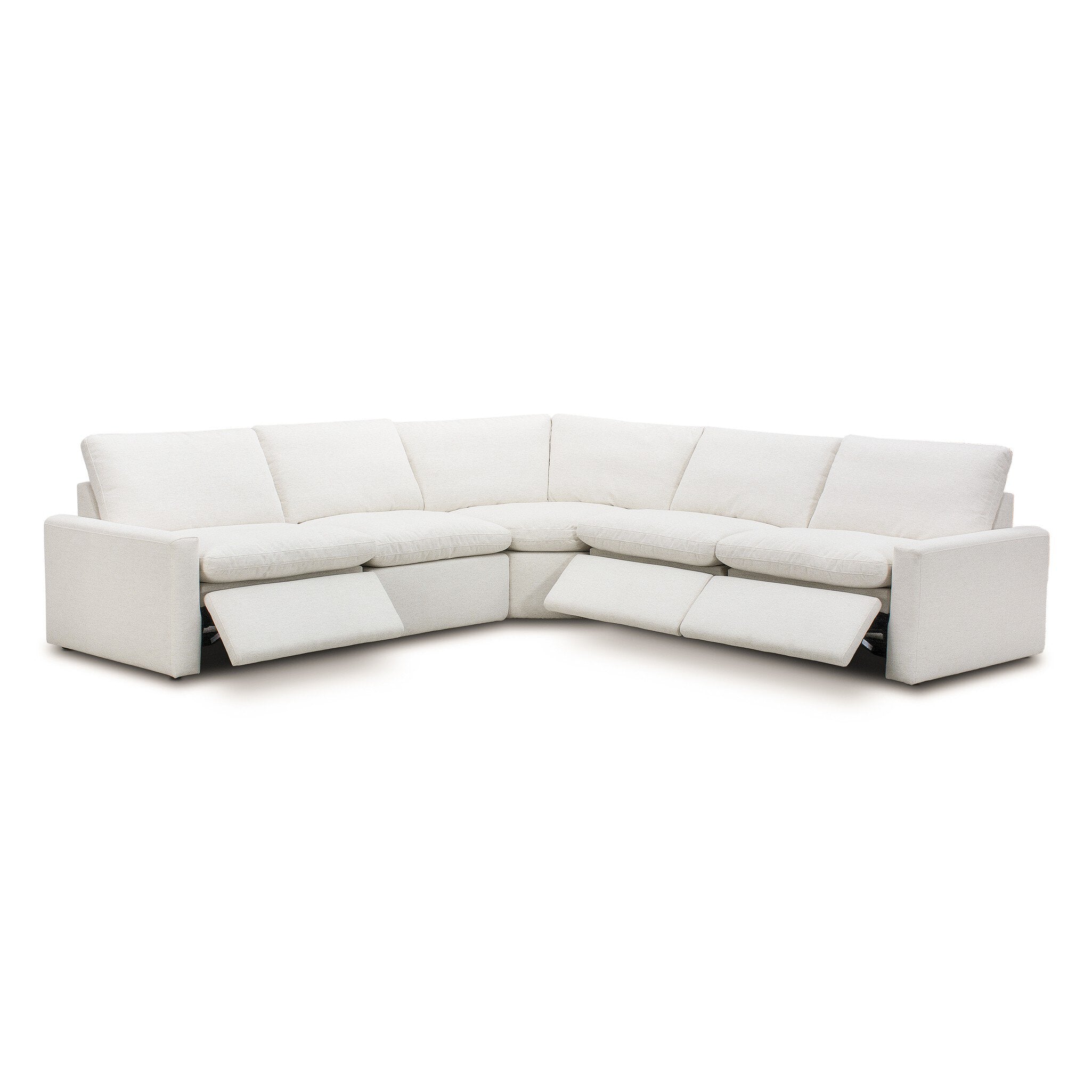 Four Hands Tillery Power Recliner 5-Piece Sectional — Crypton Nomad Snow