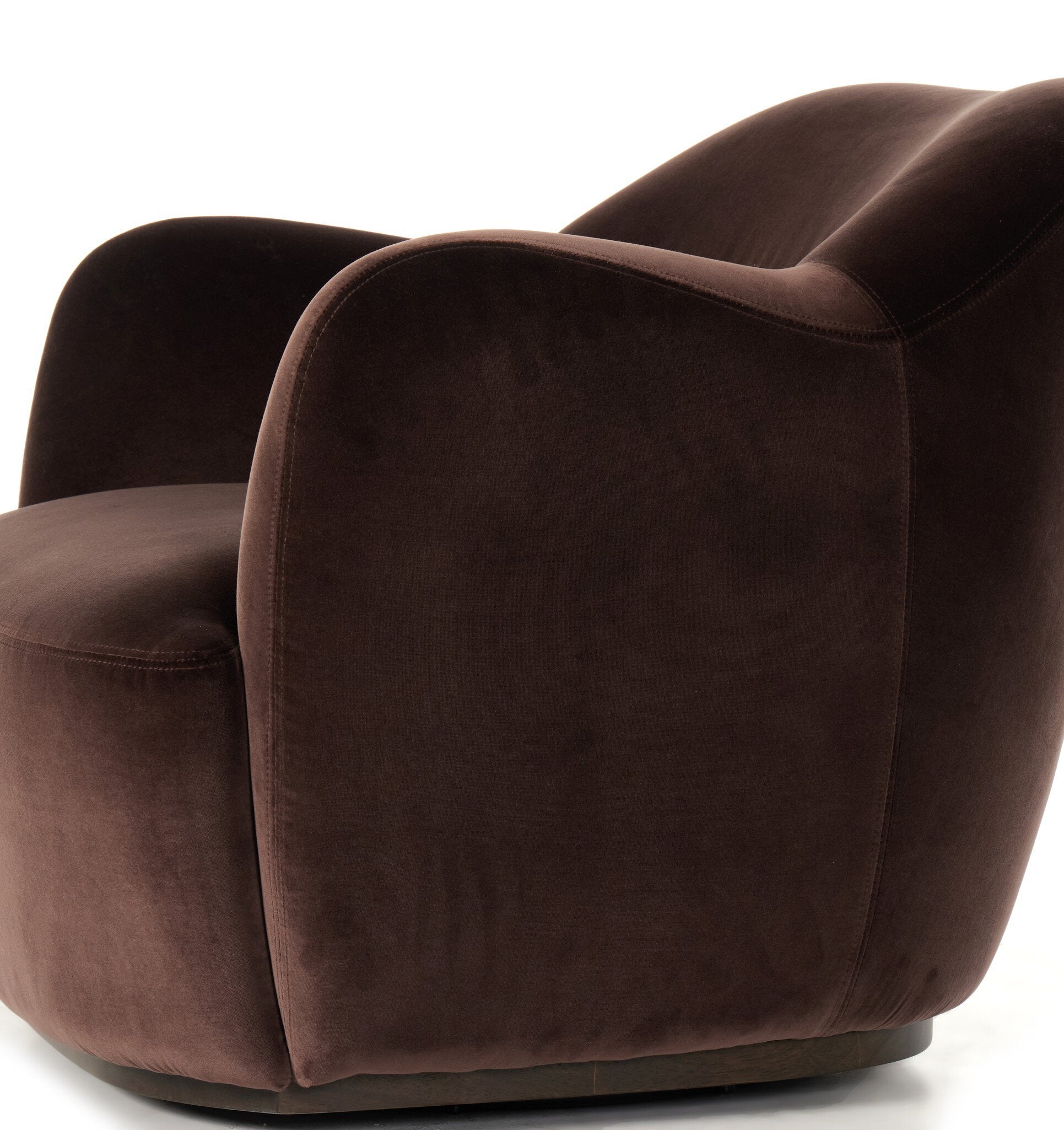Four Hands Julius Swivel Chair — Surrey Cocoa-Sienna Brown