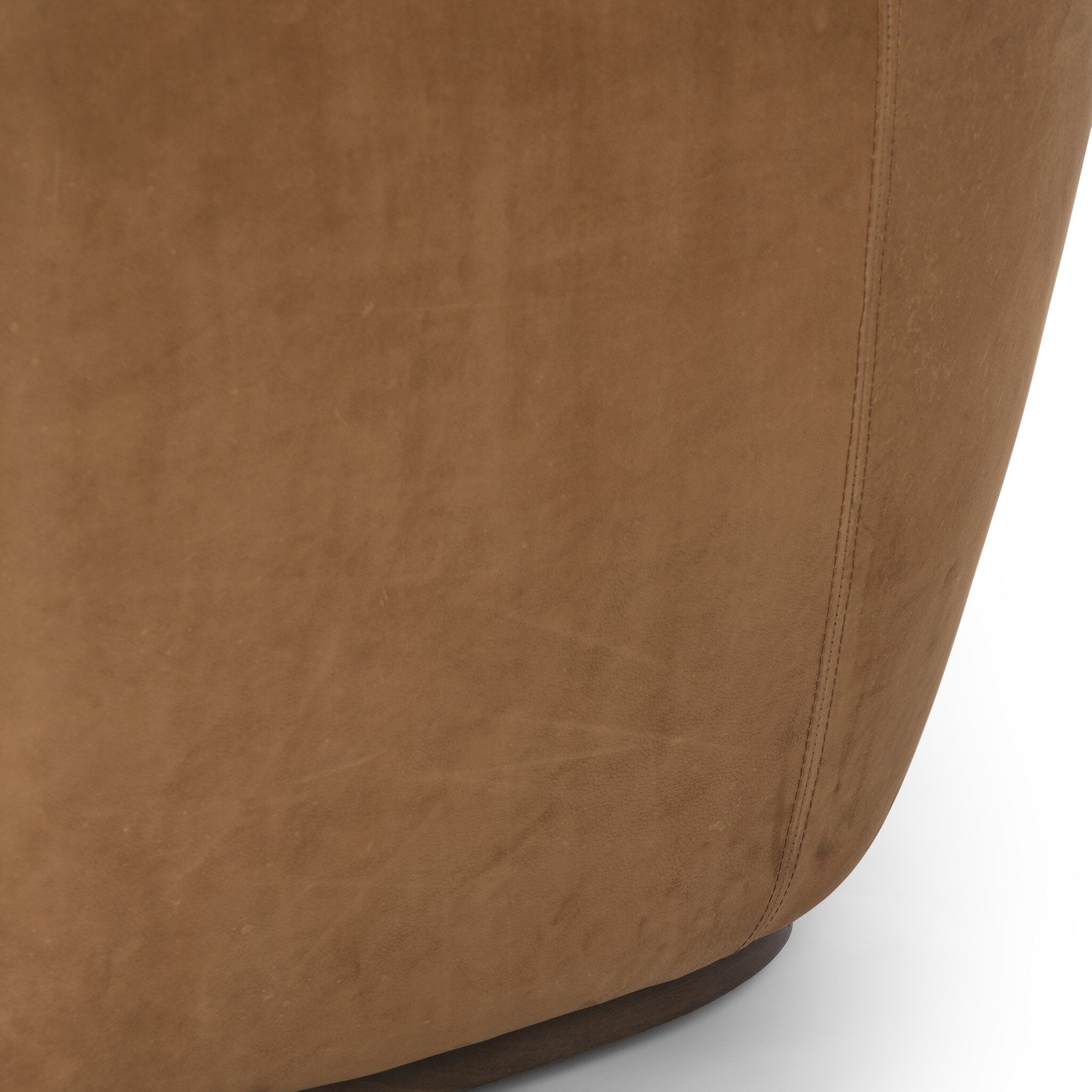 Four Hands Julius Swivel Chair — Nubuck Cognac-Sienna Brown