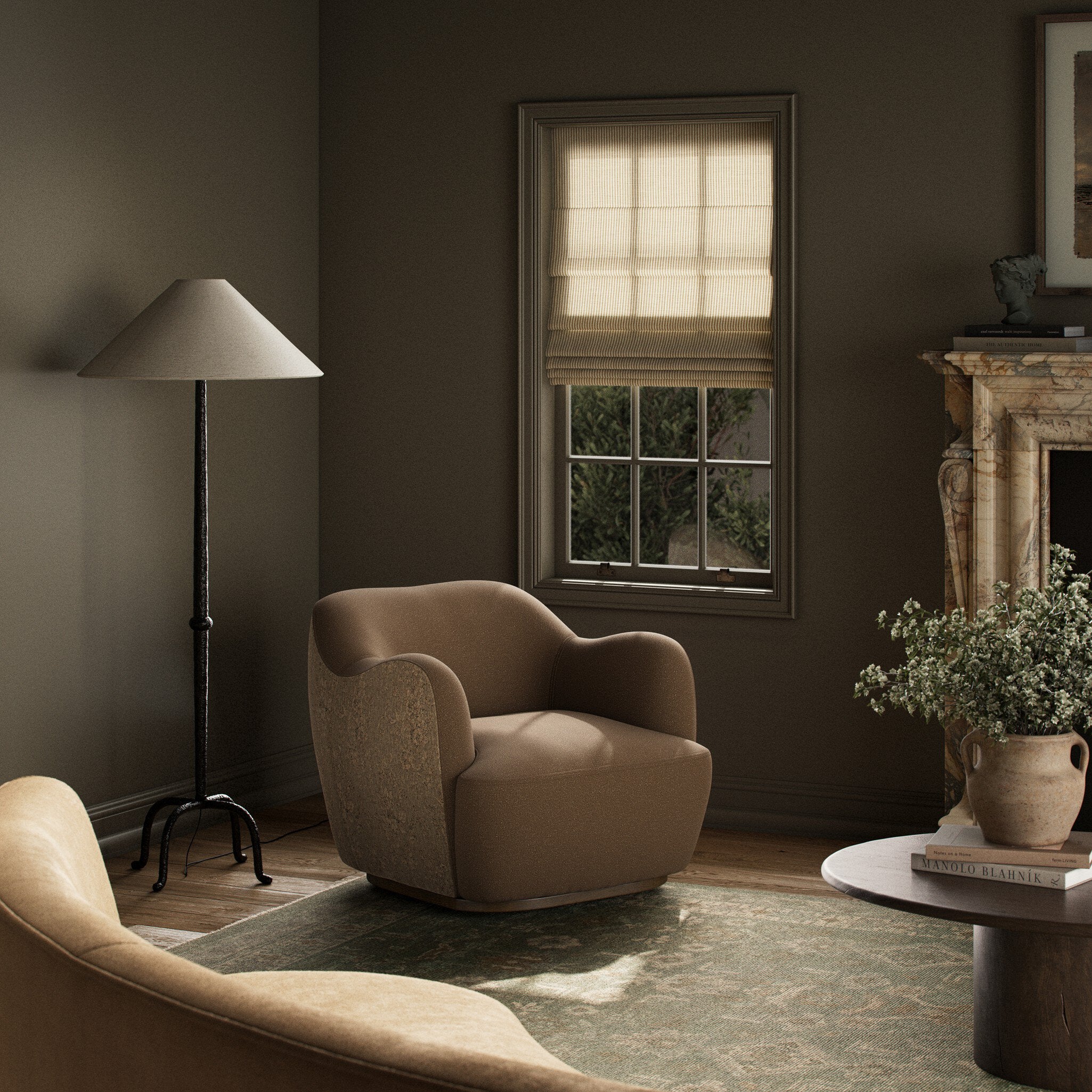 Four Hands Julius Swivel Chair — Fallingbrook Cafe-Antwerp Cafe-Sienna Brown