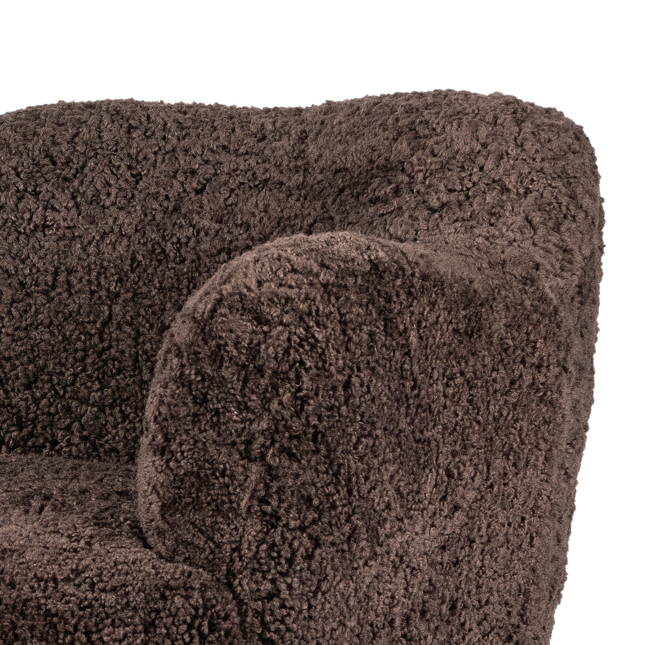 Four Hands Julius Swivel Chair — Cocoa Shearling-Sienna Brown
