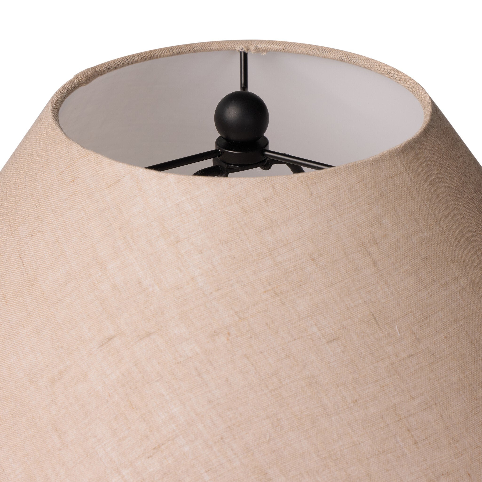 Four Hands Russo Table Lamp — Aged Natural Terracotta-Natural Linen-Dark Kettle Black