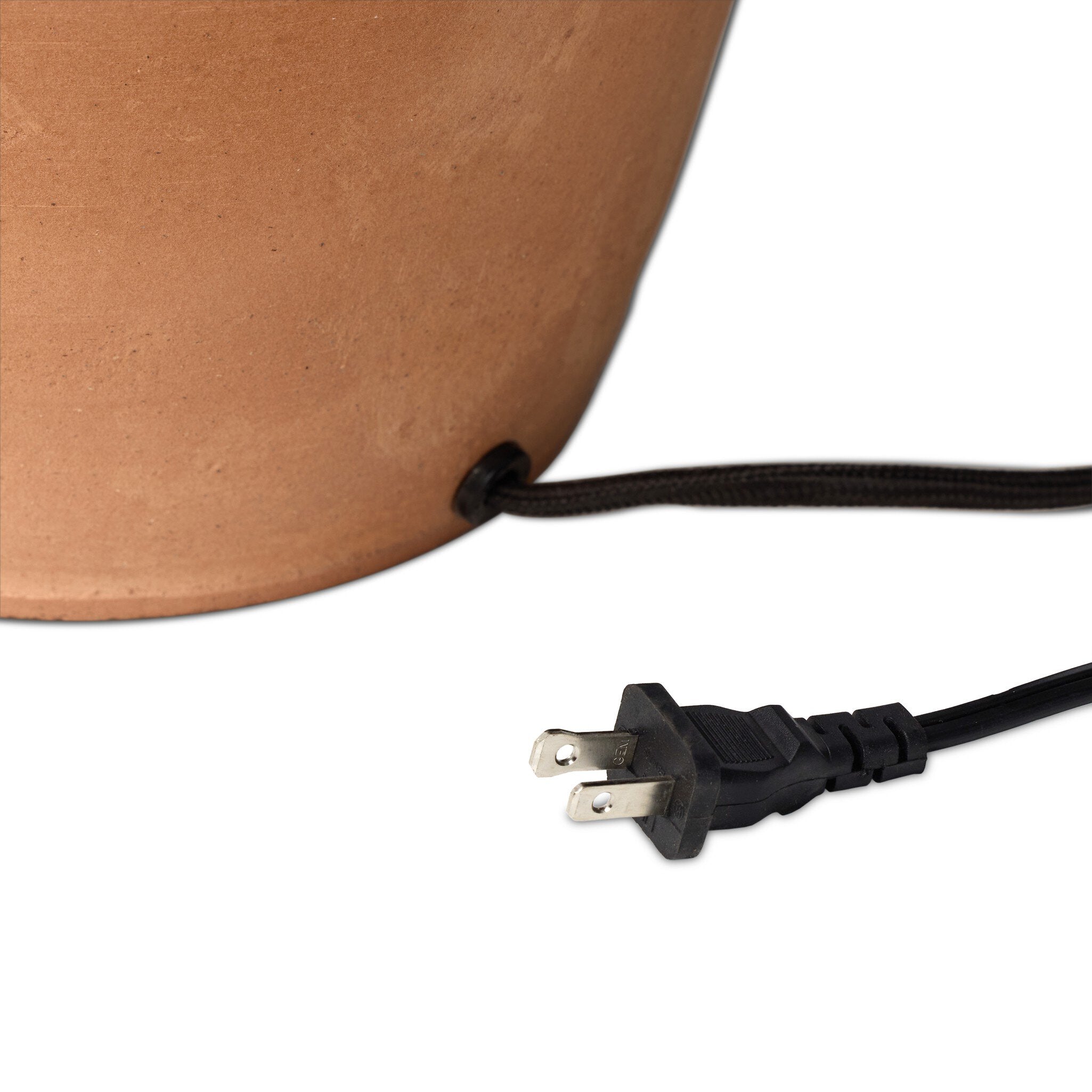 Four Hands Russo Table Lamp — Aged Natural Terracotta-Natural Linen-Dark Kettle Black