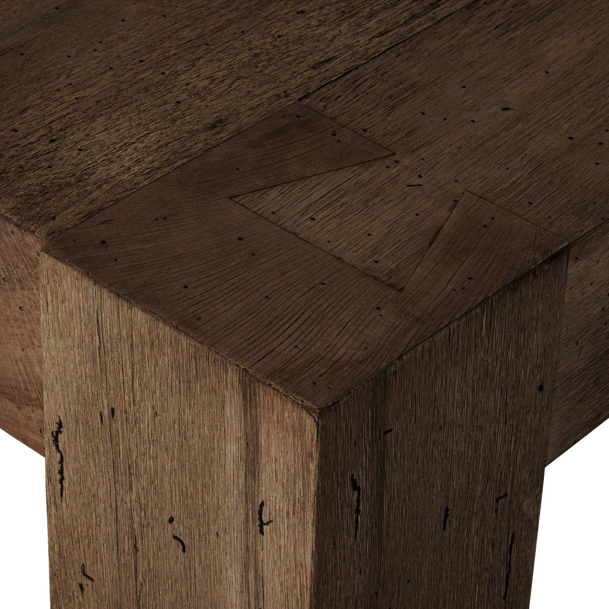 Four Hands Abaso Coffee Table — Ebony Rustic Wormwood Oak