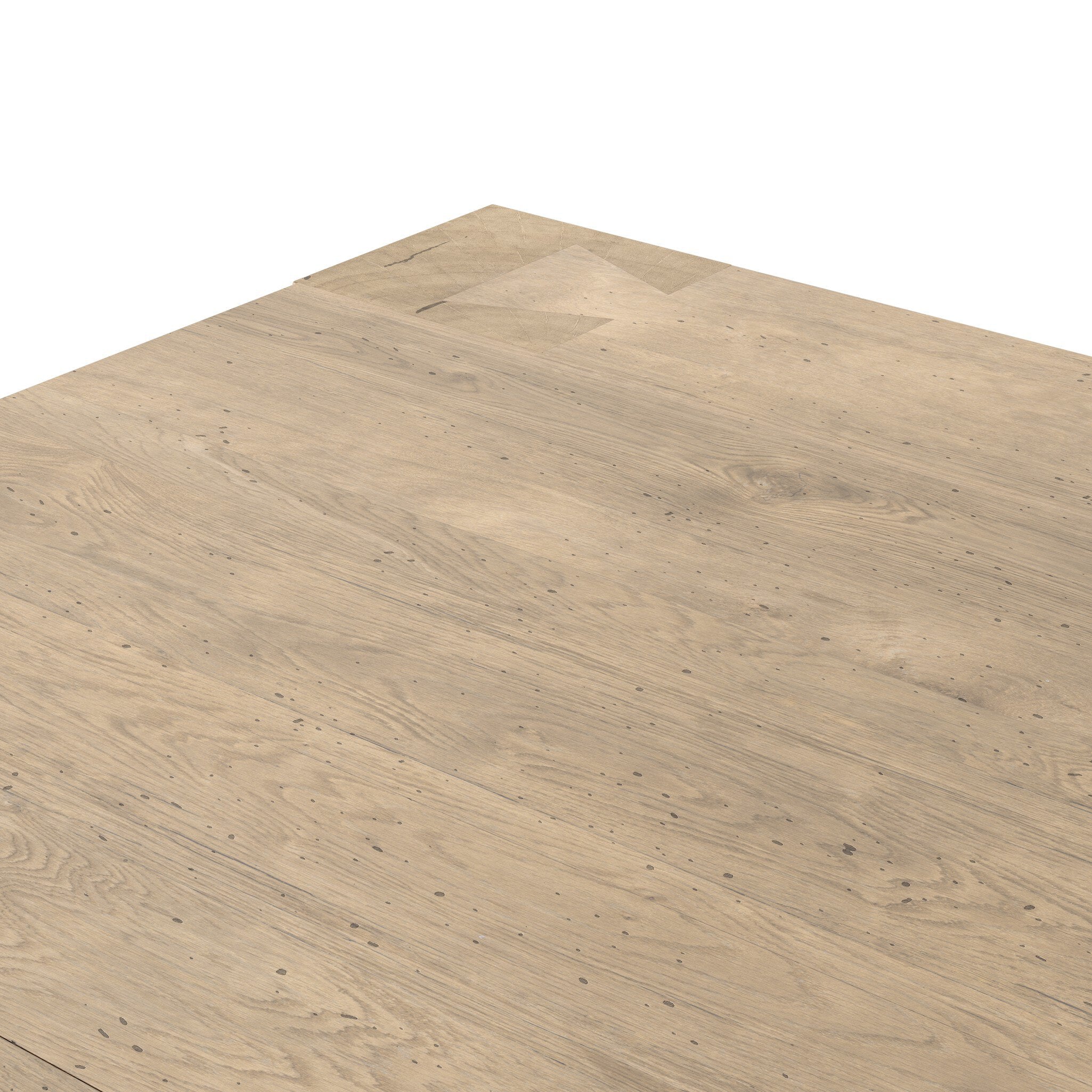 Four Hands Abaso Coffee Table — Whitewash Rustic Wormwood Oak-Smoked Oak Veneer
