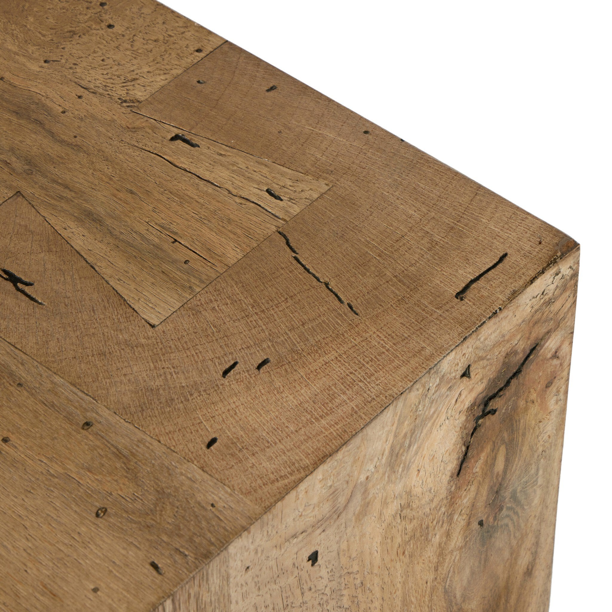 Four Hands Abaso Media Console — Rustic Wormwood Oak