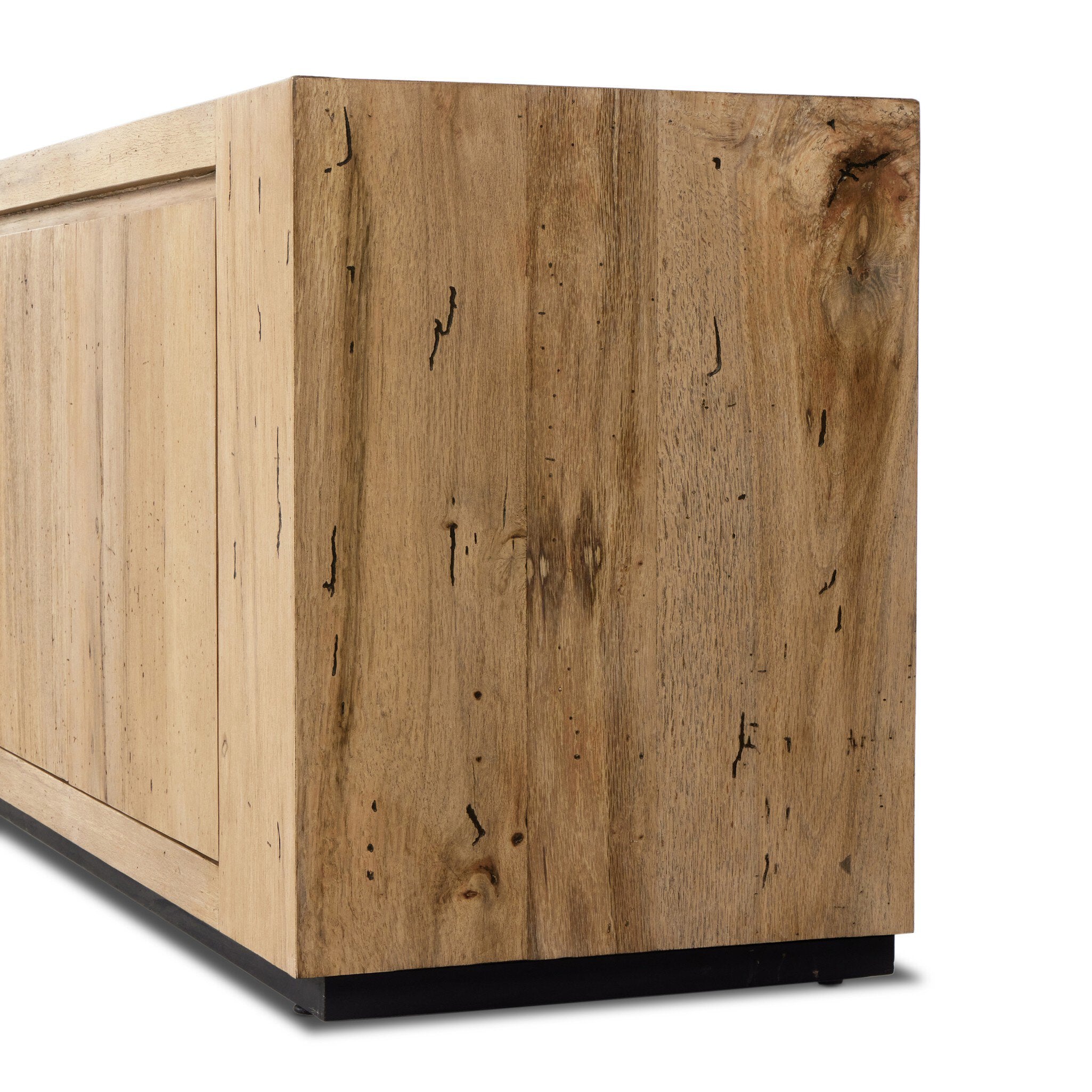 Four Hands Abaso Media Console — Rustic Wormwood Oak