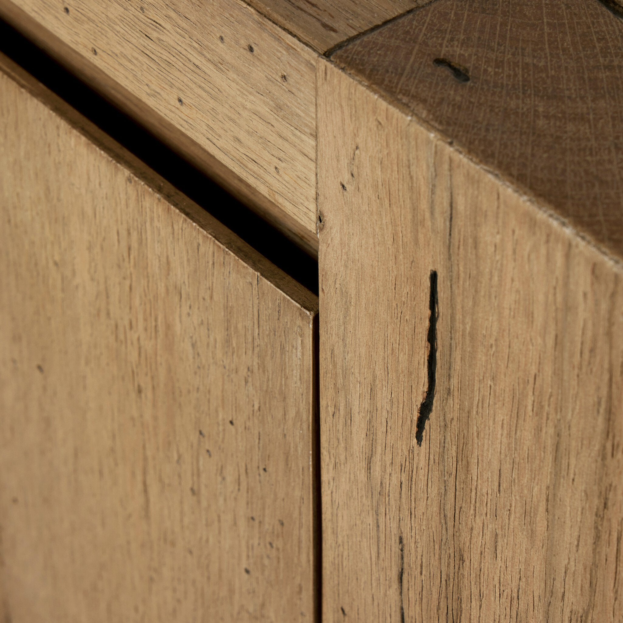 Four Hands Abaso Media Console — Rustic Wormwood Oak