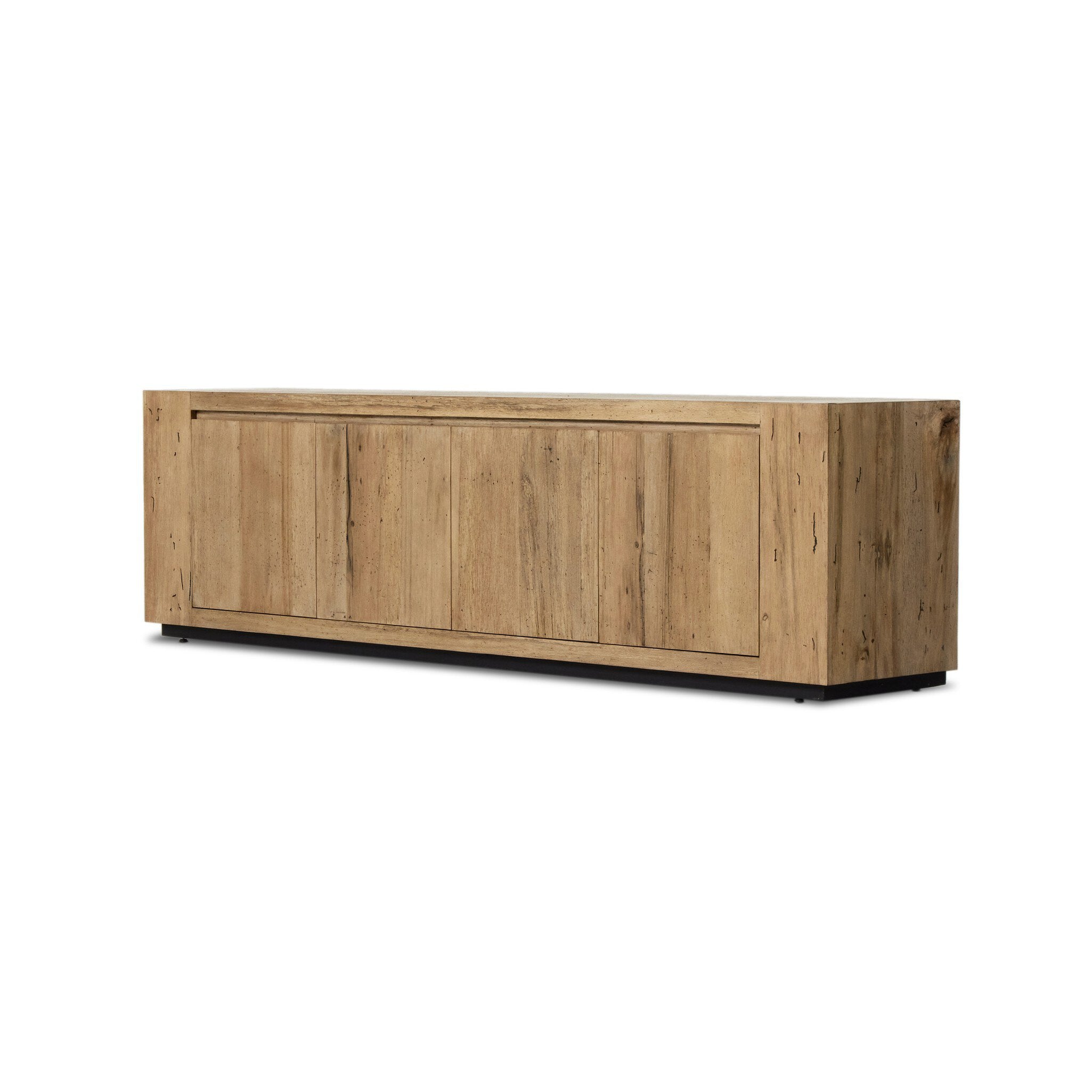 Four Hands Abaso Media Console — Rustic Wormwood Oak