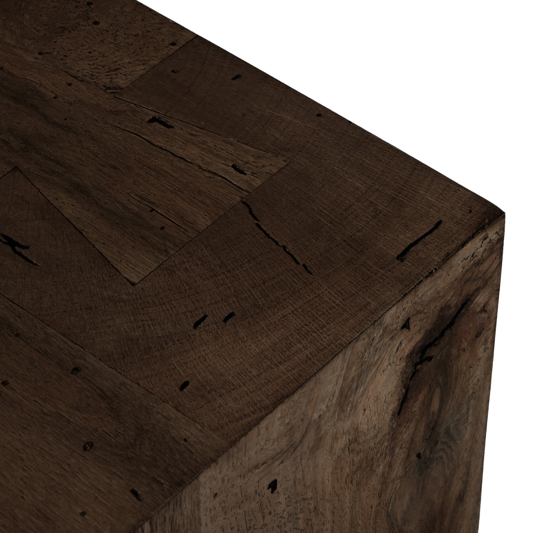 Four Hands Abaso Media Console — Ebony Rustic Wormwood Oak