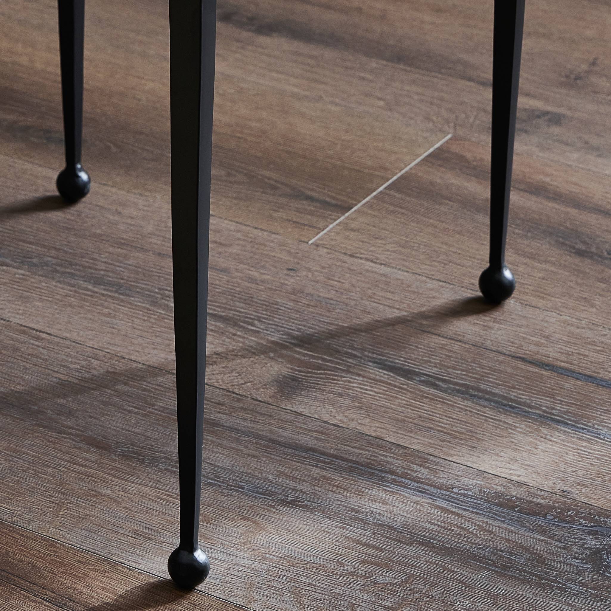 Four Hands Dalston Nesting End Table Set — Smoked Black Cast Glass-Iron Matte Black