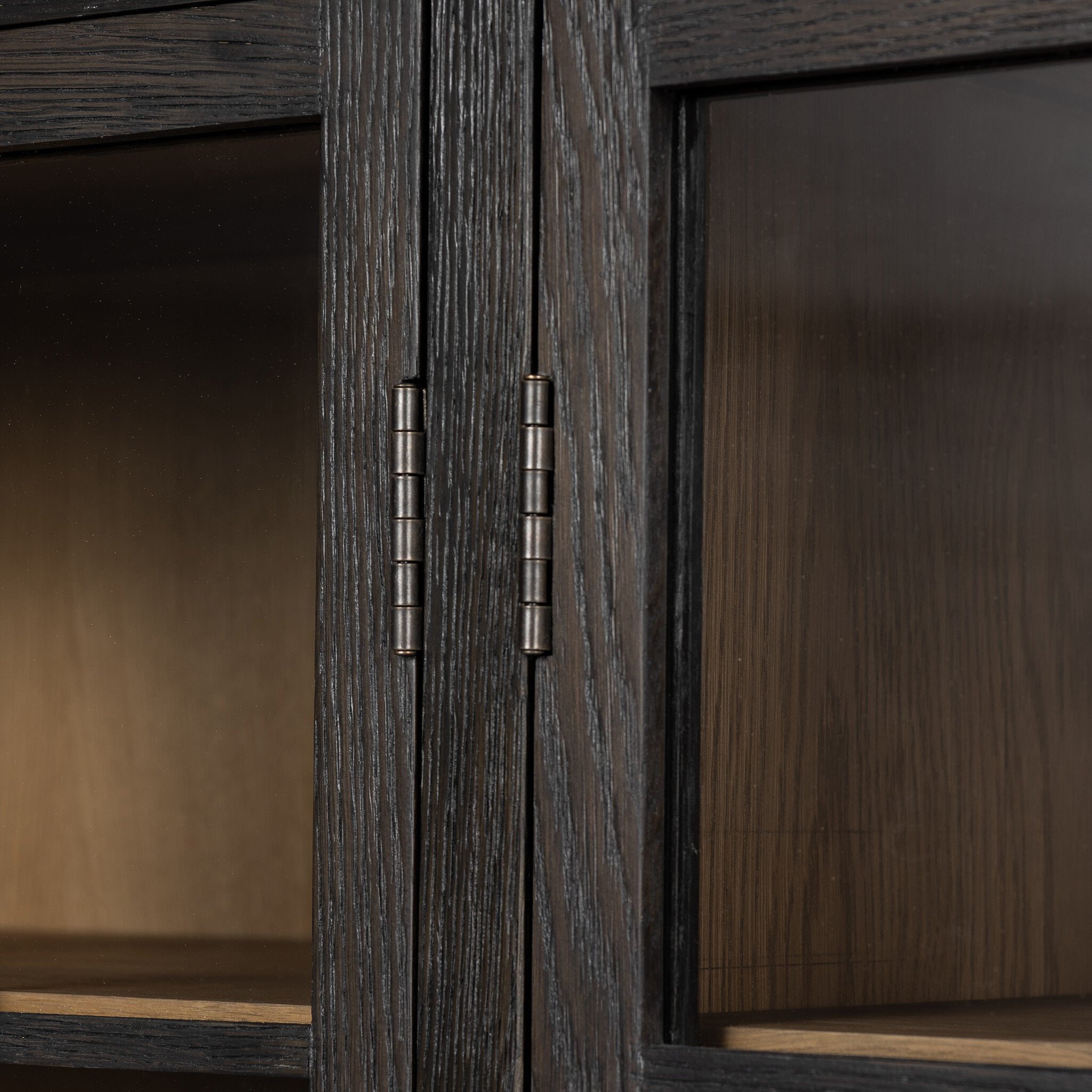 Four Hands Palmer Cabinet — Charcoal Oak Veneer-Charcoal Oak-Aged Black