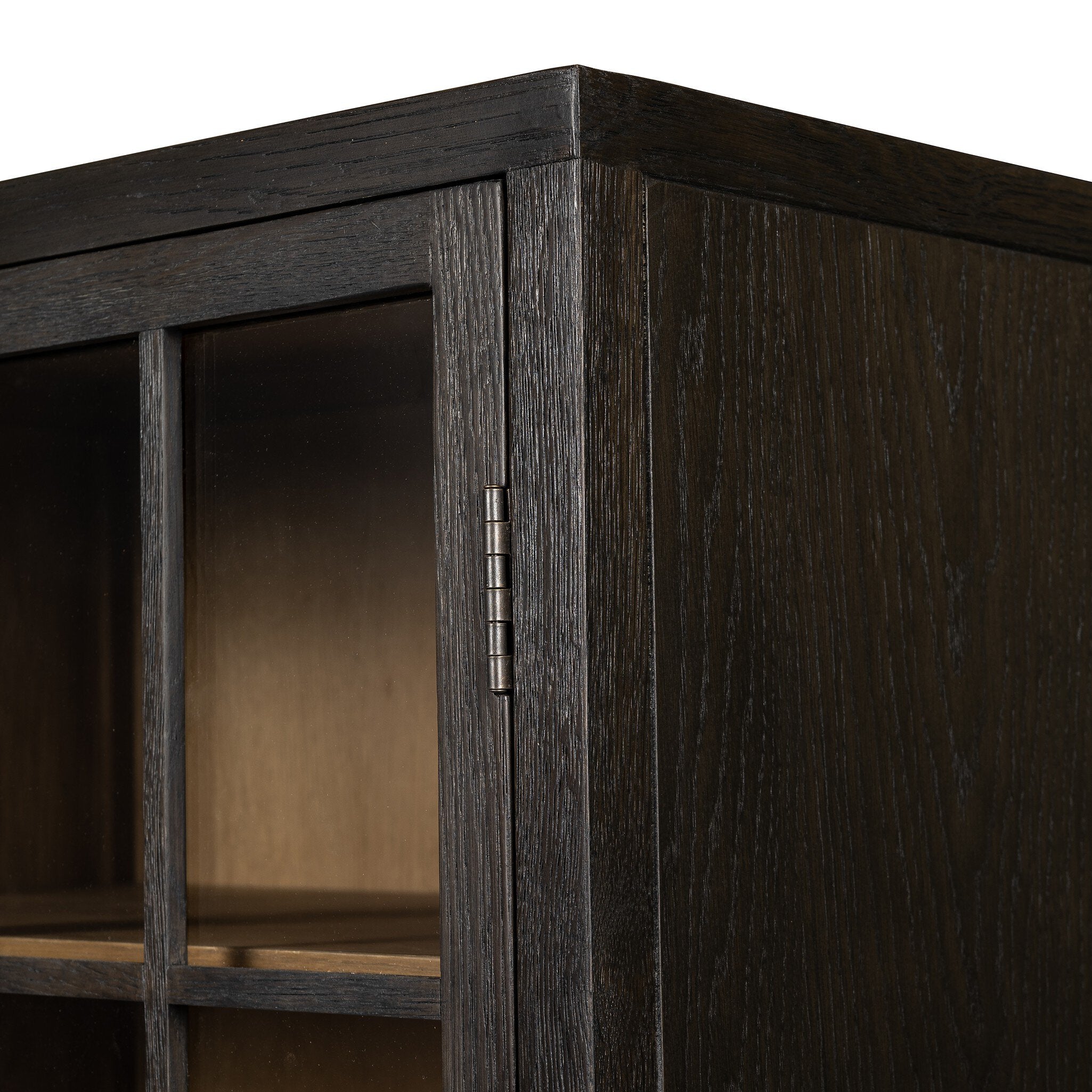Four Hands Palmer Cabinet — Charcoal Oak Veneer-Charcoal Oak-Aged Black
