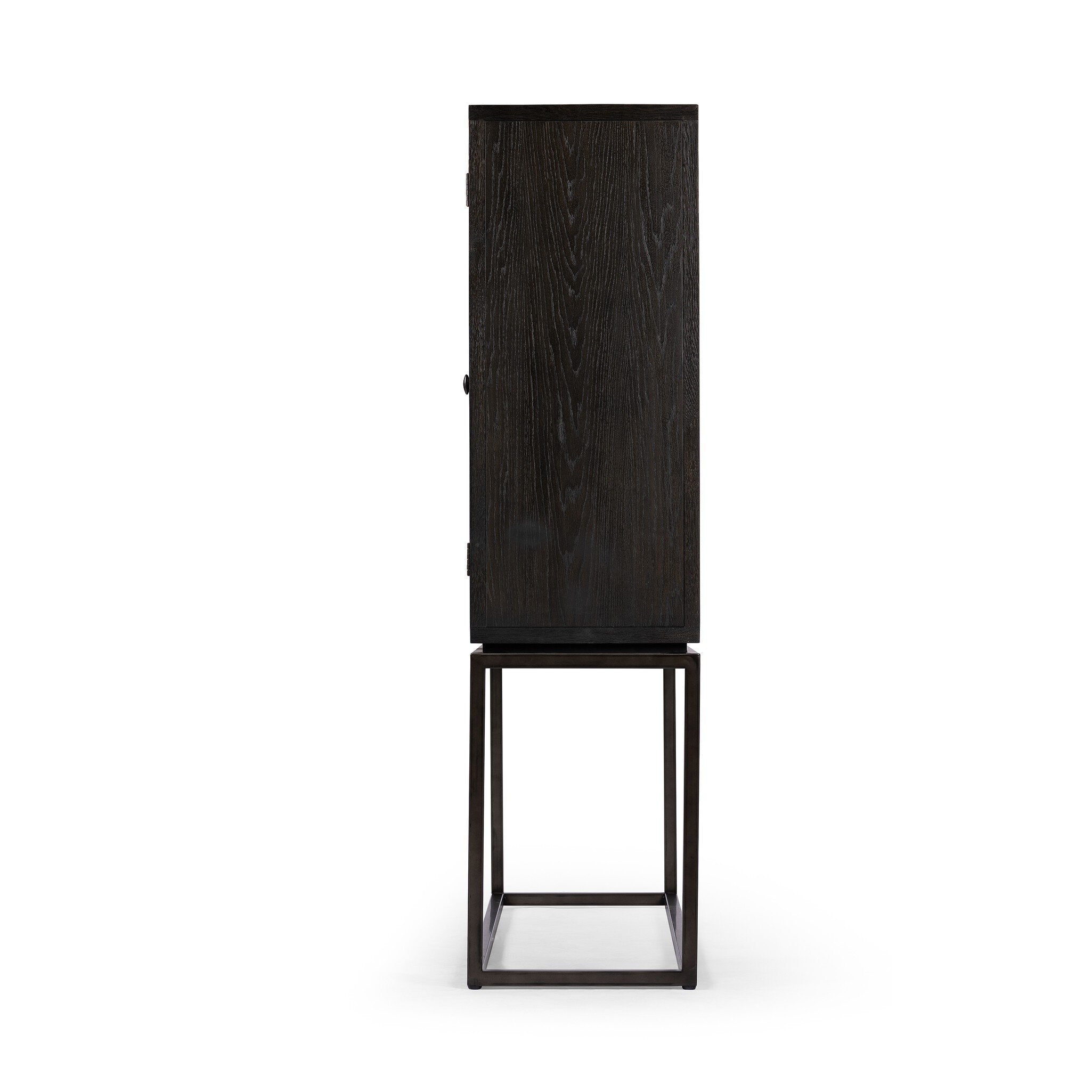 Four Hands Palmer Cabinet — Charcoal Oak Veneer-Charcoal Oak-Aged Black