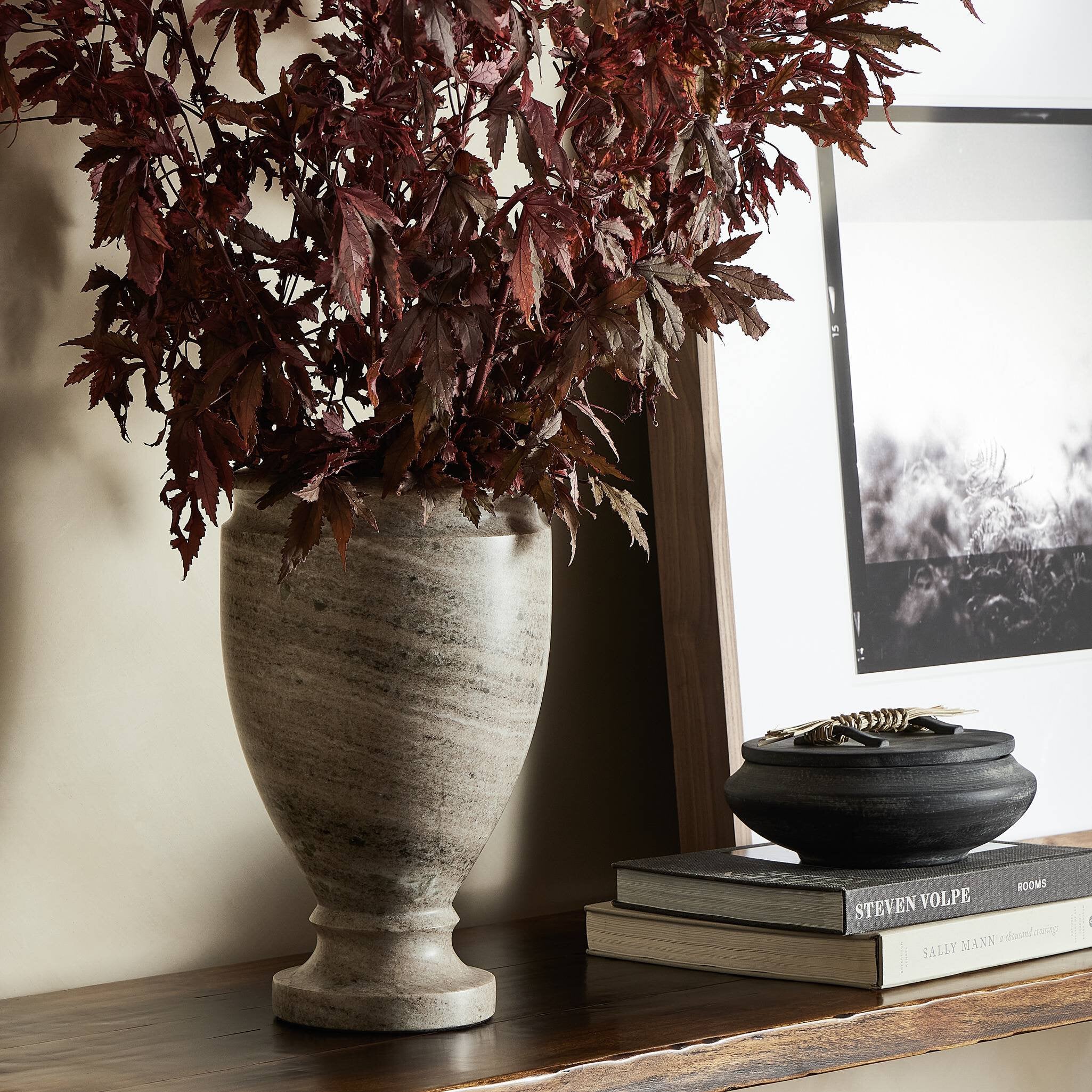 Four Hands Devi Vase — Antique White Marble