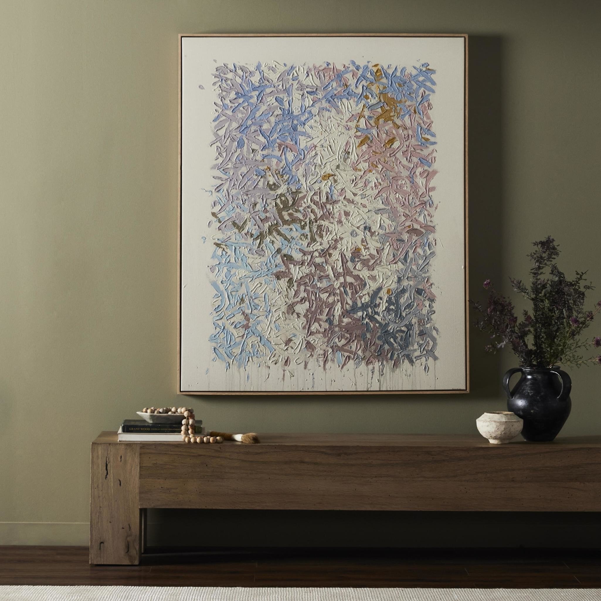 Four Hands Our Hands Are Open No. 14 by Tyler Guinn — 240143-002 - 32.5x40.0-Vertical Grain White Oak Floater-Large