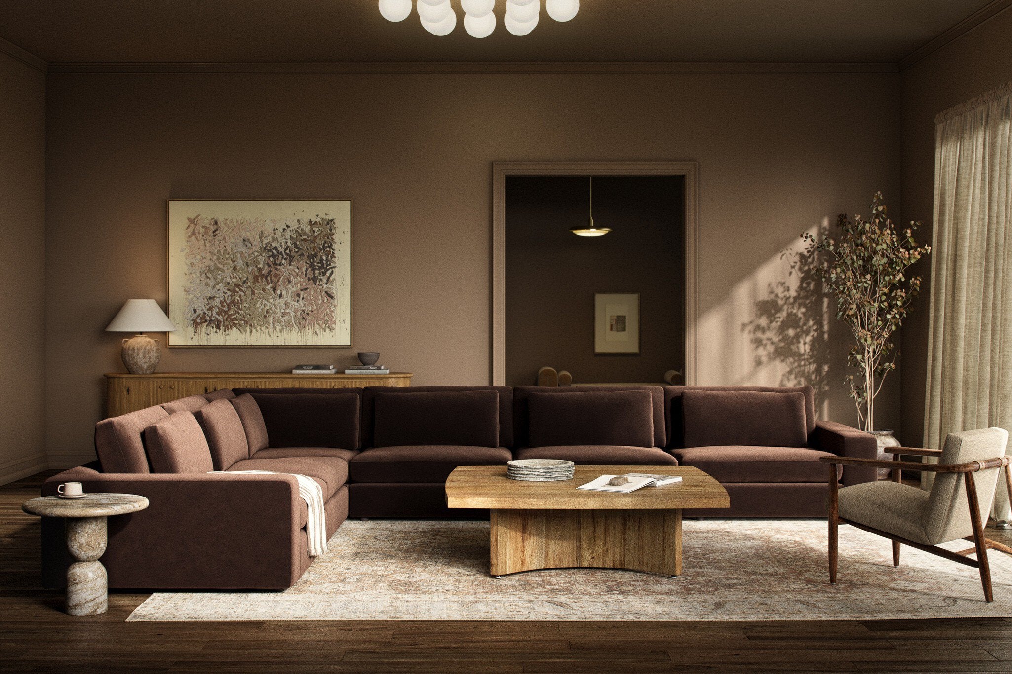 Four Hands Still His People by Tyler Guinn — 240147-004 - 60.0x48.0-Rustic Walnut Floater-Oversized