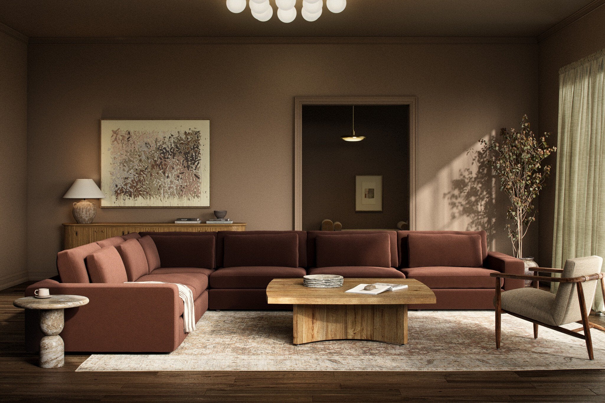 Four Hands Still His People by Tyler Guinn — 240147-004 - 60.0x48.0-Rustic Walnut Floater-Oversized