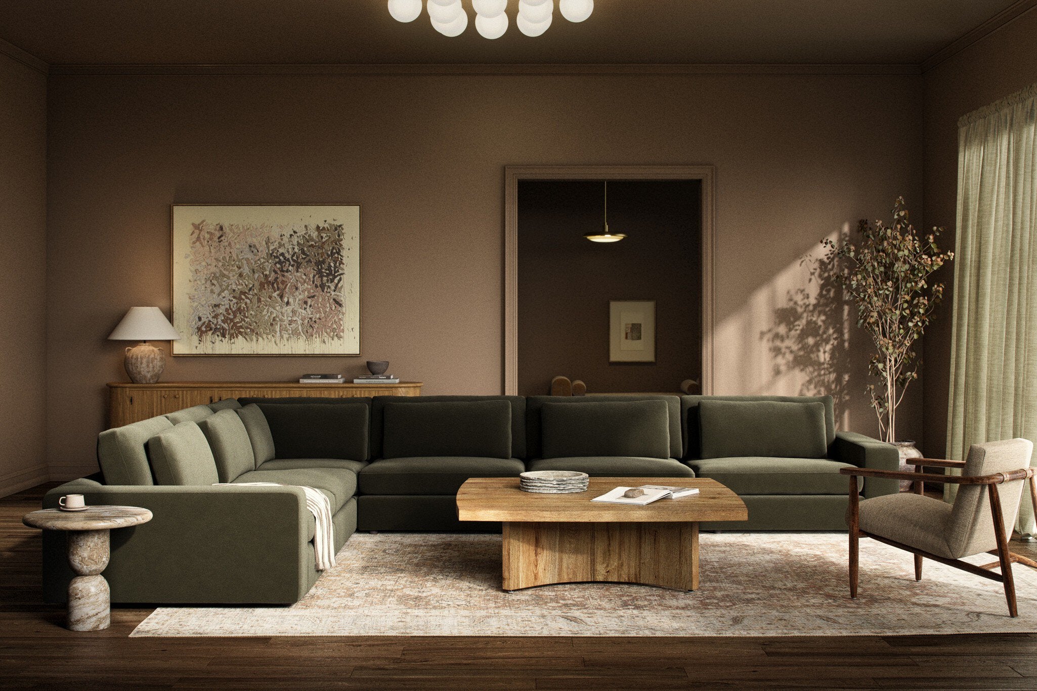 Four Hands Still His People by Tyler Guinn — 240147-004 - 60.0x48.0-Rustic Walnut Floater-Oversized