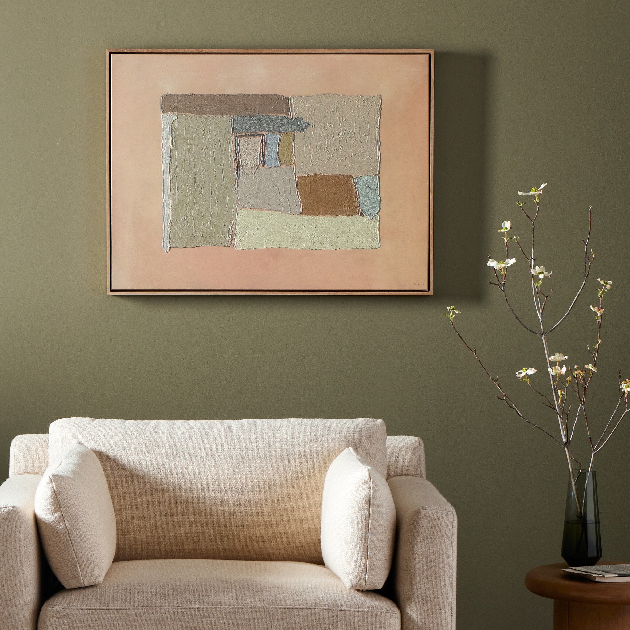 Four Hands Earthenware by Tyler Guinn — 240173-001 - 40.0x30.0-Vertical Grain White Oak Floater-Large
