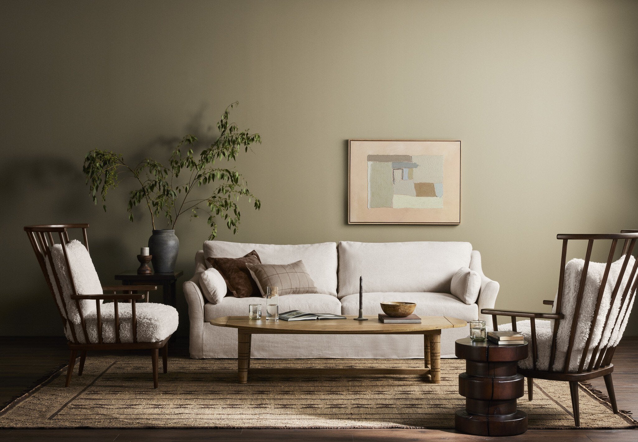 Four Hands Earthenware by Tyler Guinn — 240173-001 - 40.0x30.0-Vertical Grain White Oak Floater-Large