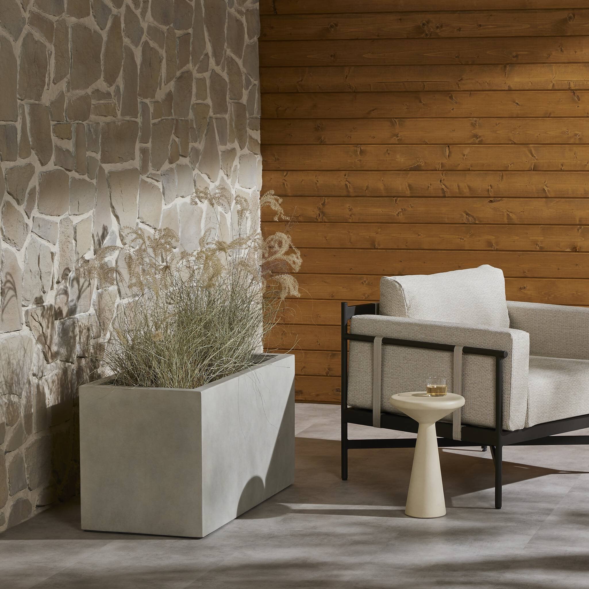 Four Hands Kiro Planter — Natural Grey Concrete
