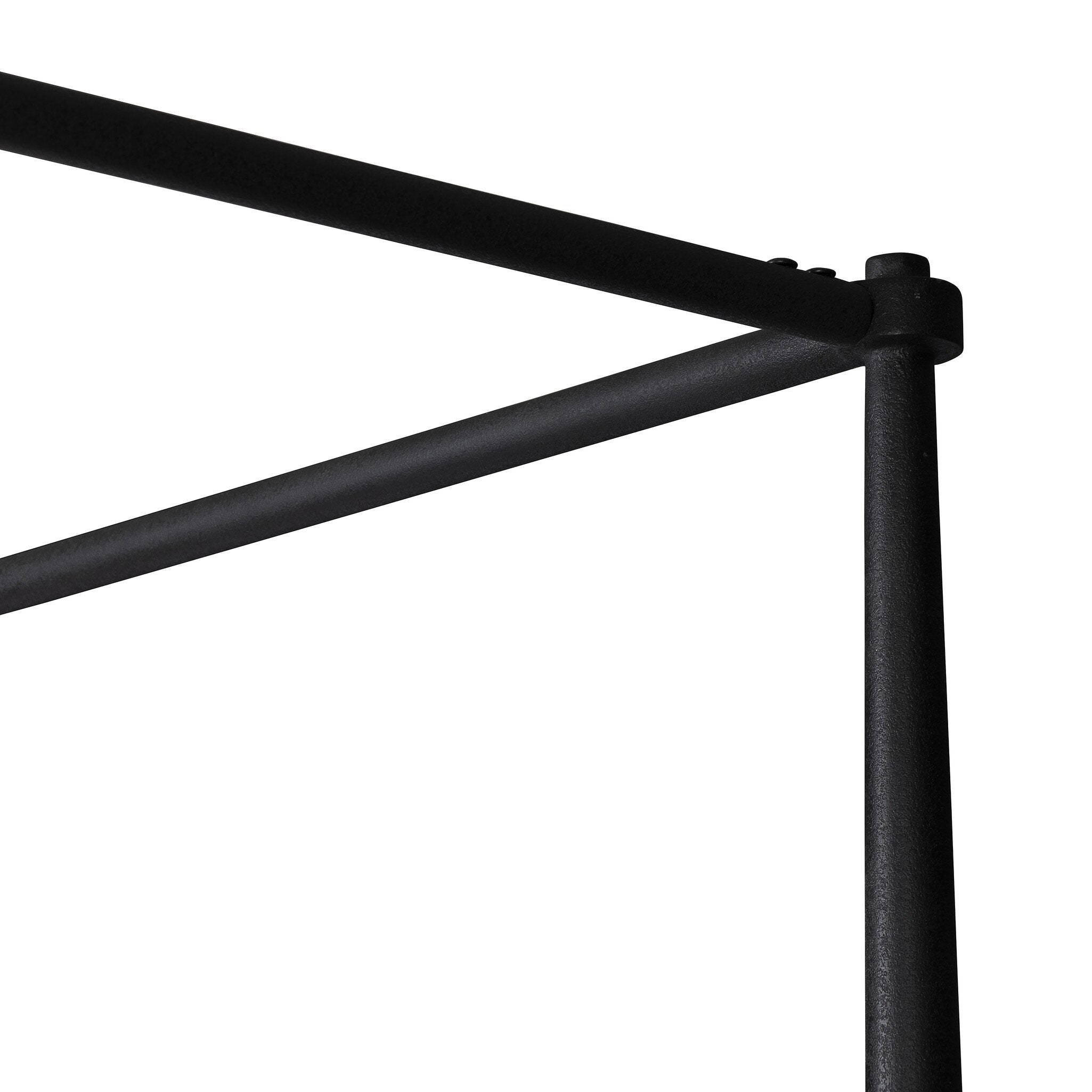 Four Hands Xander Canopy Bed — Savoy Parchment-Textured Black Iron-King