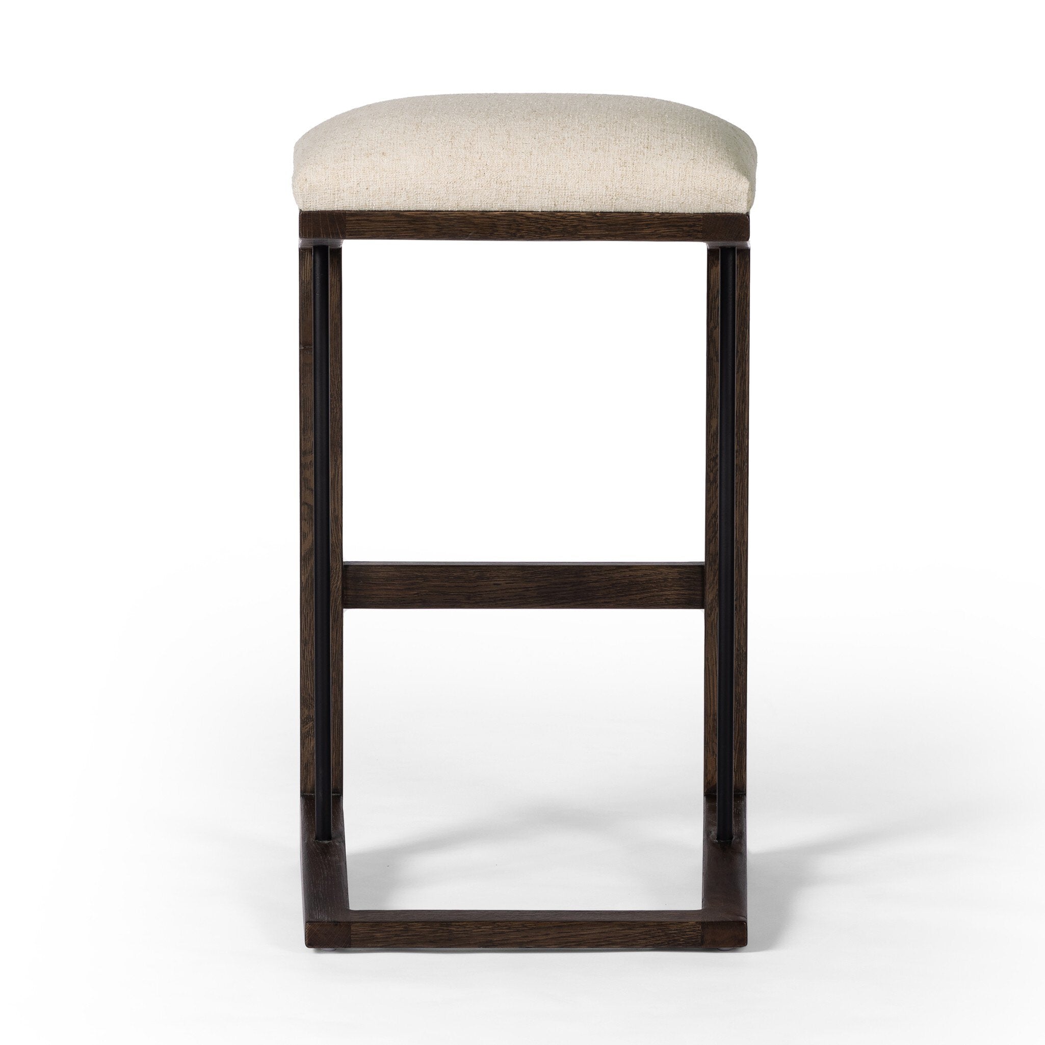 Four Hands Finn Bar + Counter Stool — Antwerp Natural-Sienna Brown Oak-Midnight Iron-Bar