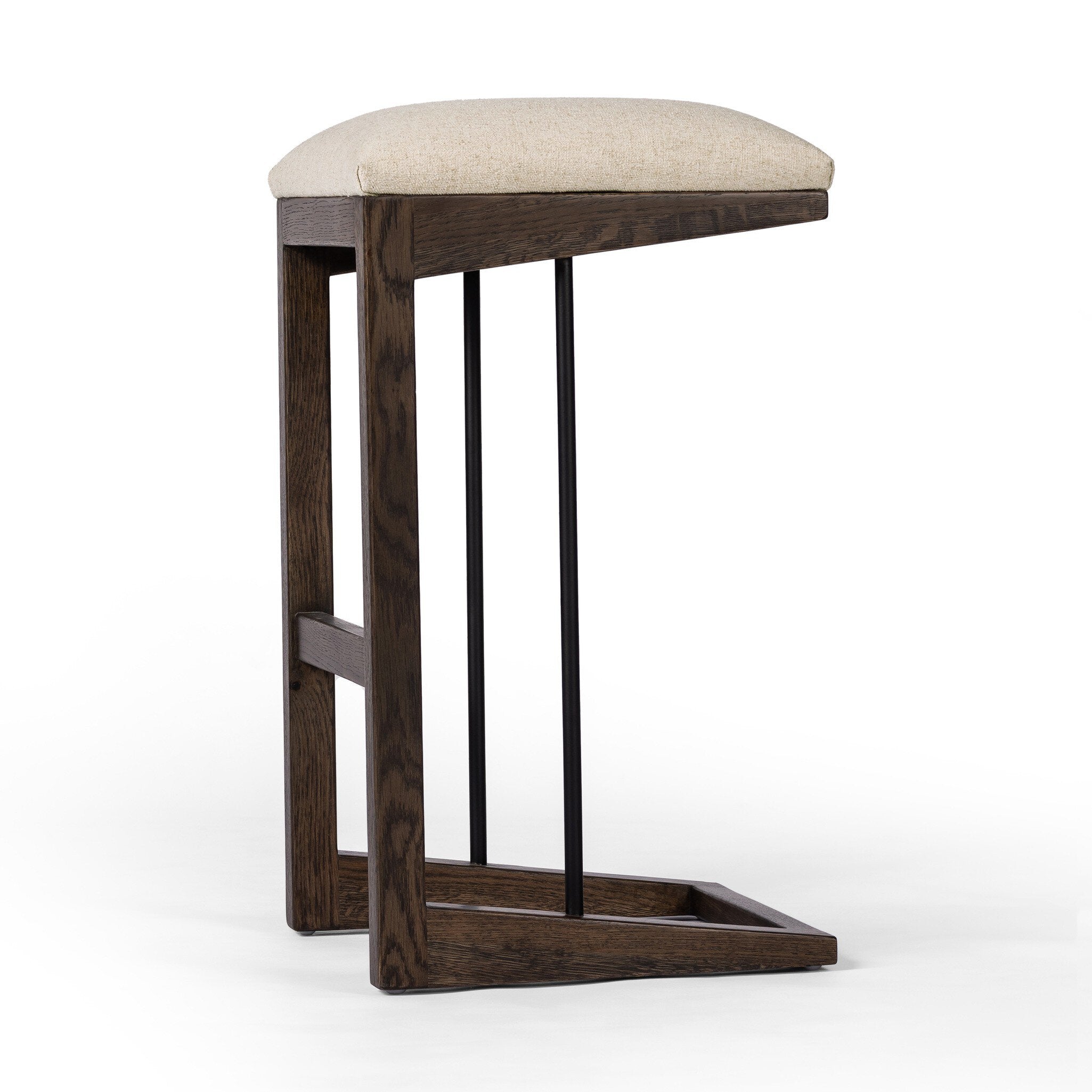 Four Hands Finn Bar + Counter Stool — Antwerp Natural-Sienna Brown Oak-Midnight Iron-Bar