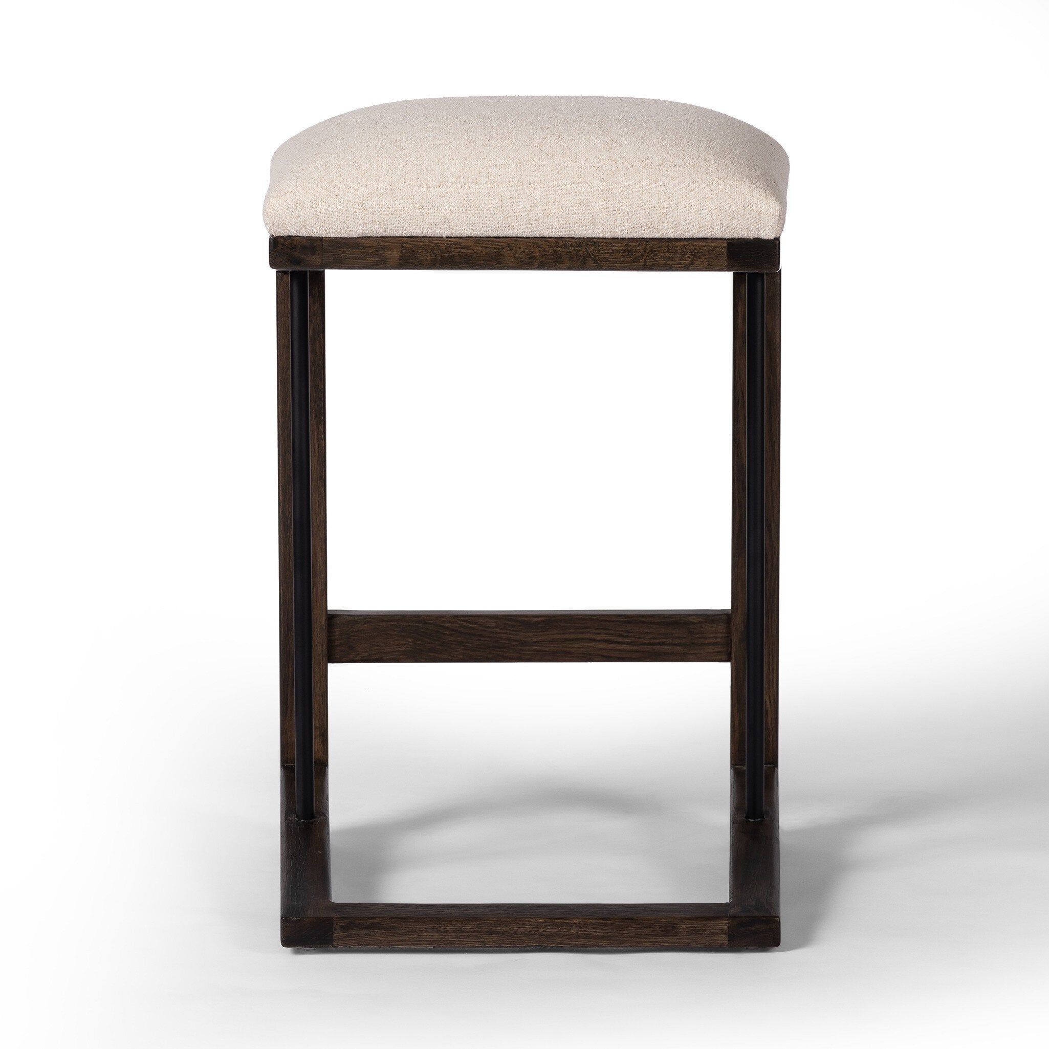 Four Hands Finn Bar + Counter Stool — Antwerp Natural-Sienna Brown Oak-Midnight Iron-Counter