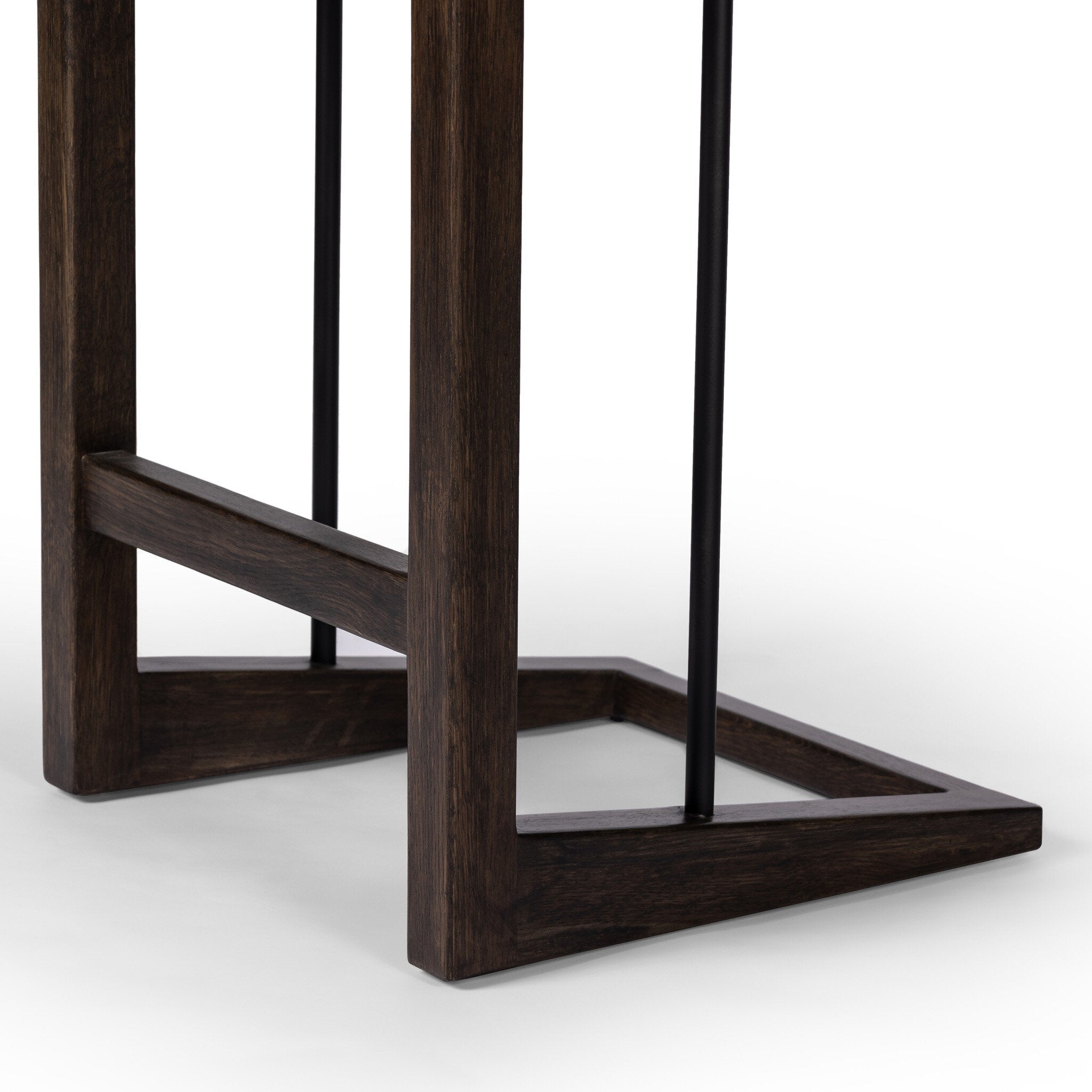Four Hands Finn Bar + Counter Stool — Antwerp Natural-Sienna Brown Oak-Midnight Iron-Counter