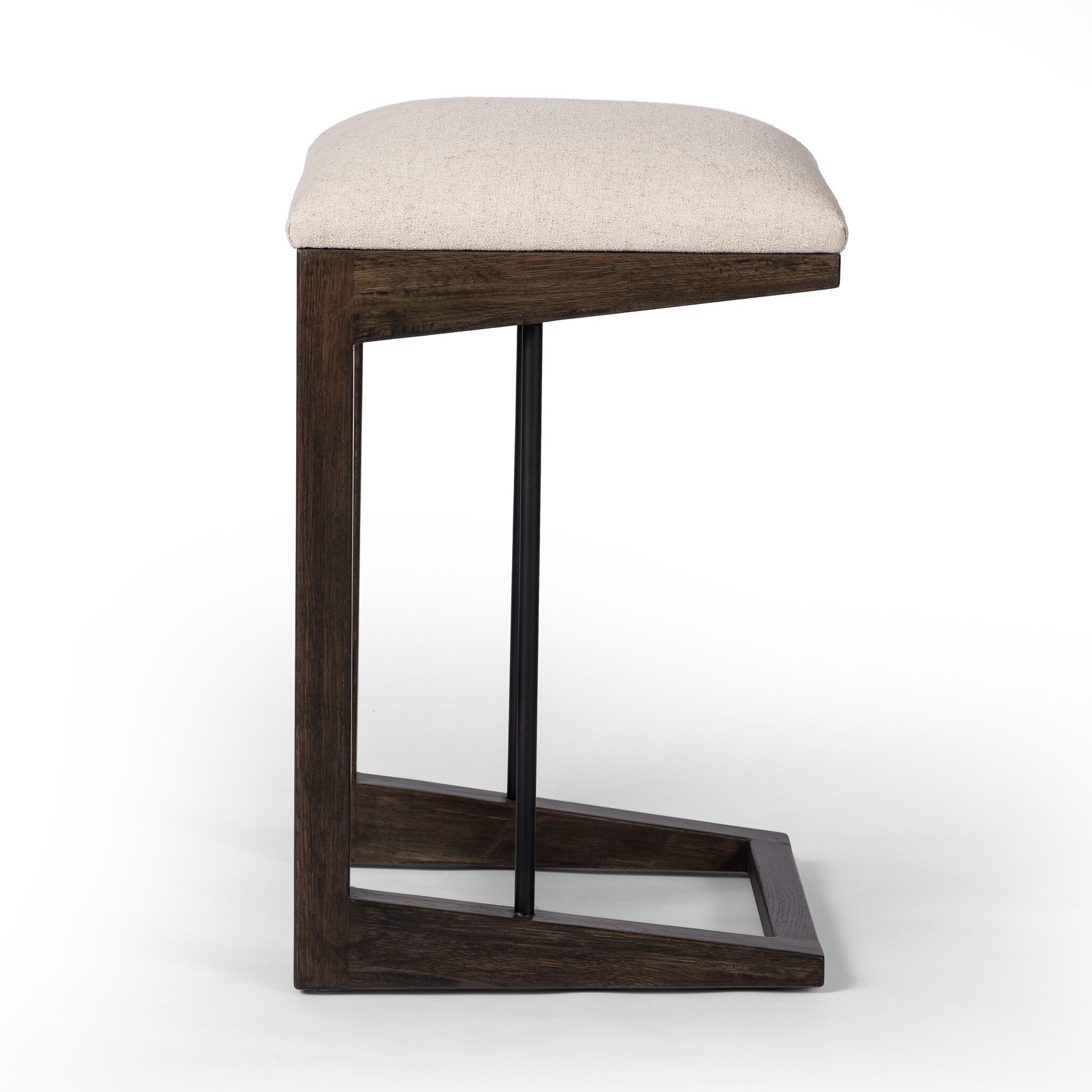 Four Hands Finn Bar + Counter Stool — Antwerp Natural-Sienna Brown Oak-Midnight Iron-Counter