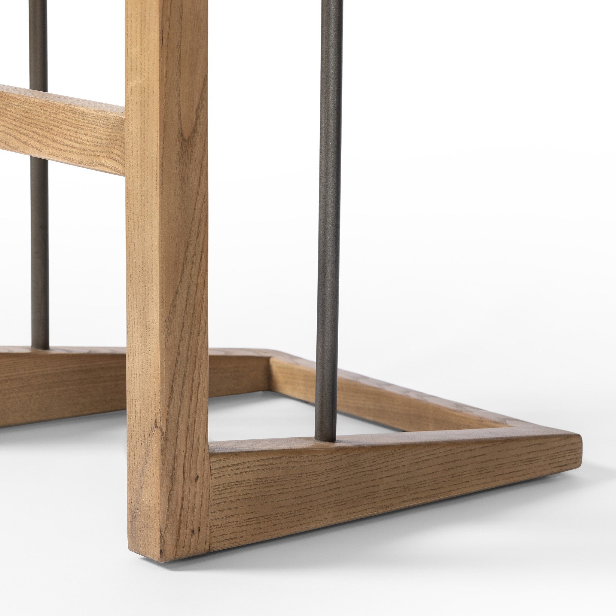 Four Hands Finn Bar + Counter Stool — Somerton Ash-Toasted Ash Solid-Gris Gunmetal-Bar