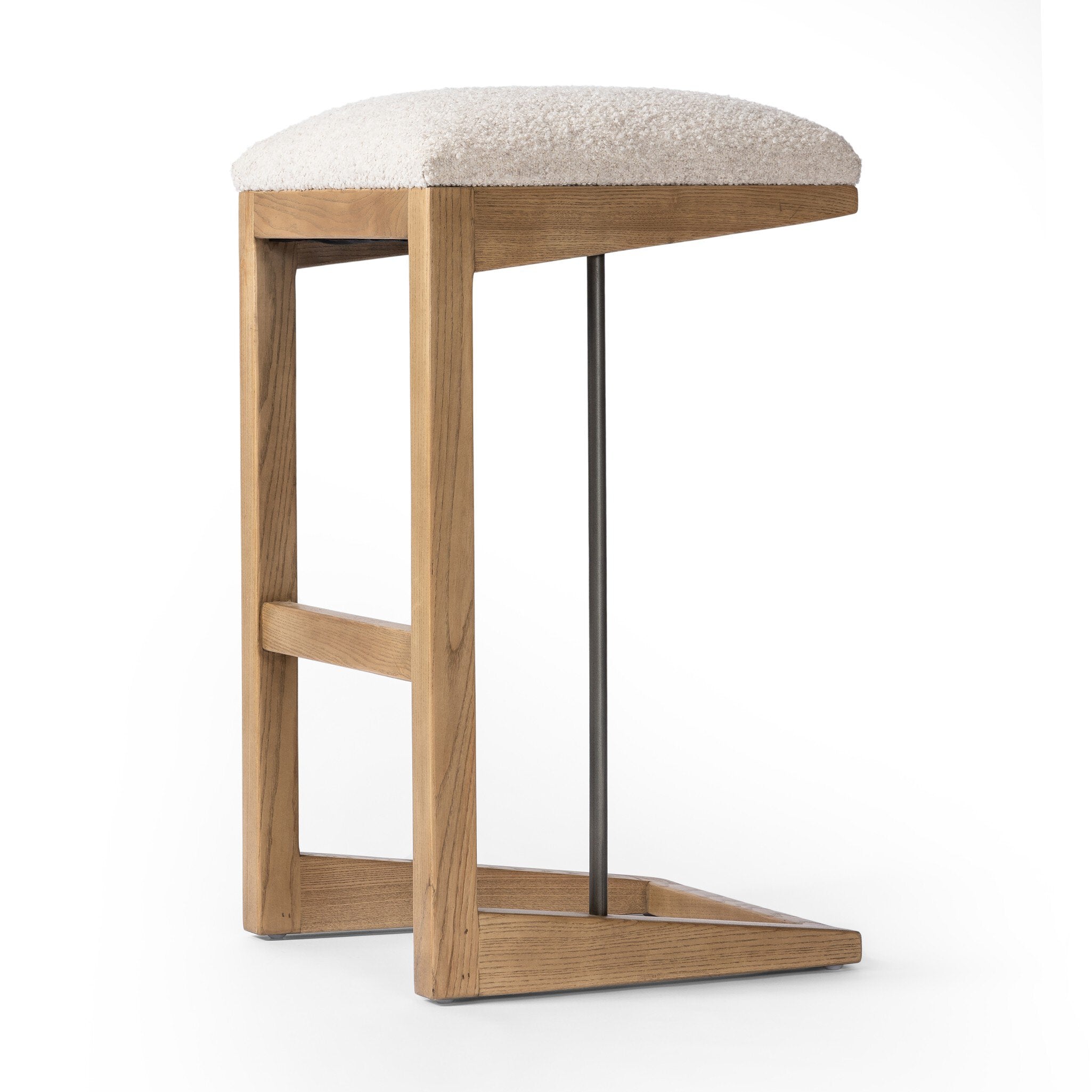Four Hands Finn Bar + Counter Stool — Somerton Ash-Toasted Ash Solid-Gris Gunmetal-Bar