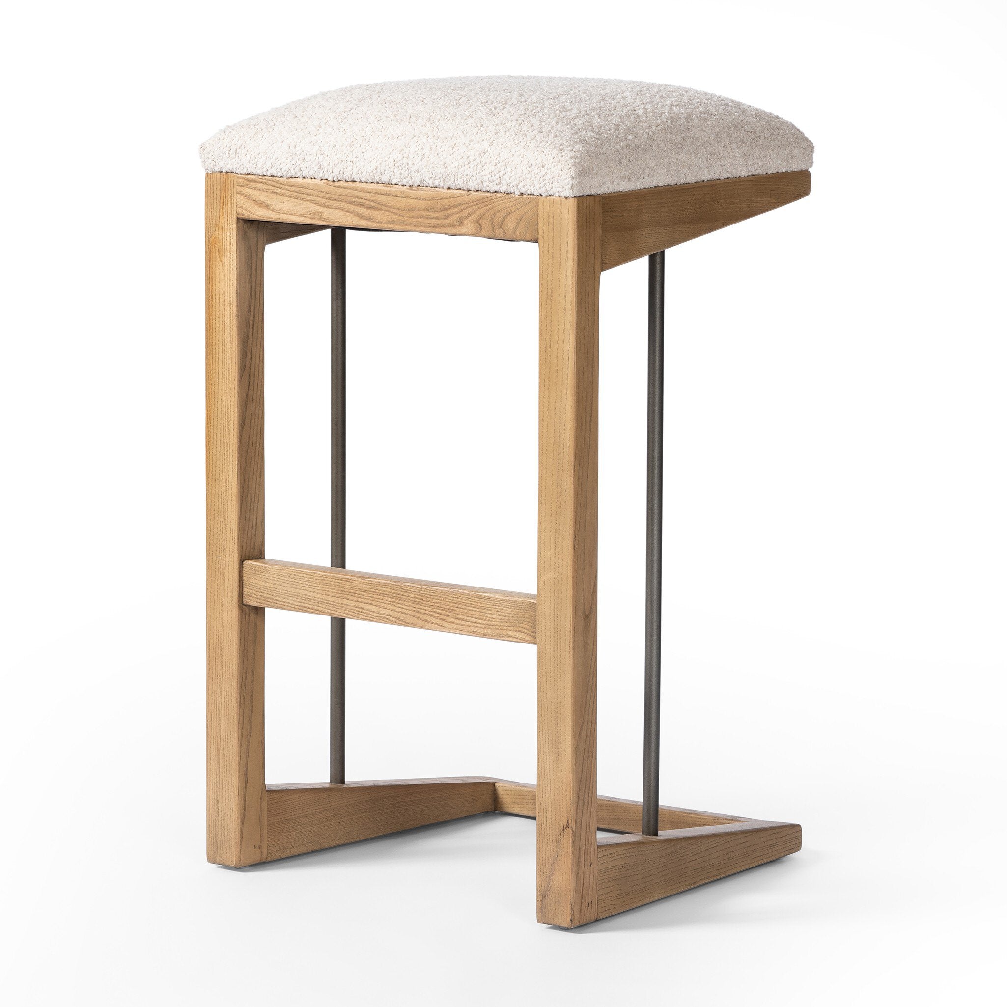 Four Hands Finn Bar + Counter Stool — Somerton Ash-Toasted Ash Solid-Gris Gunmetal-Bar