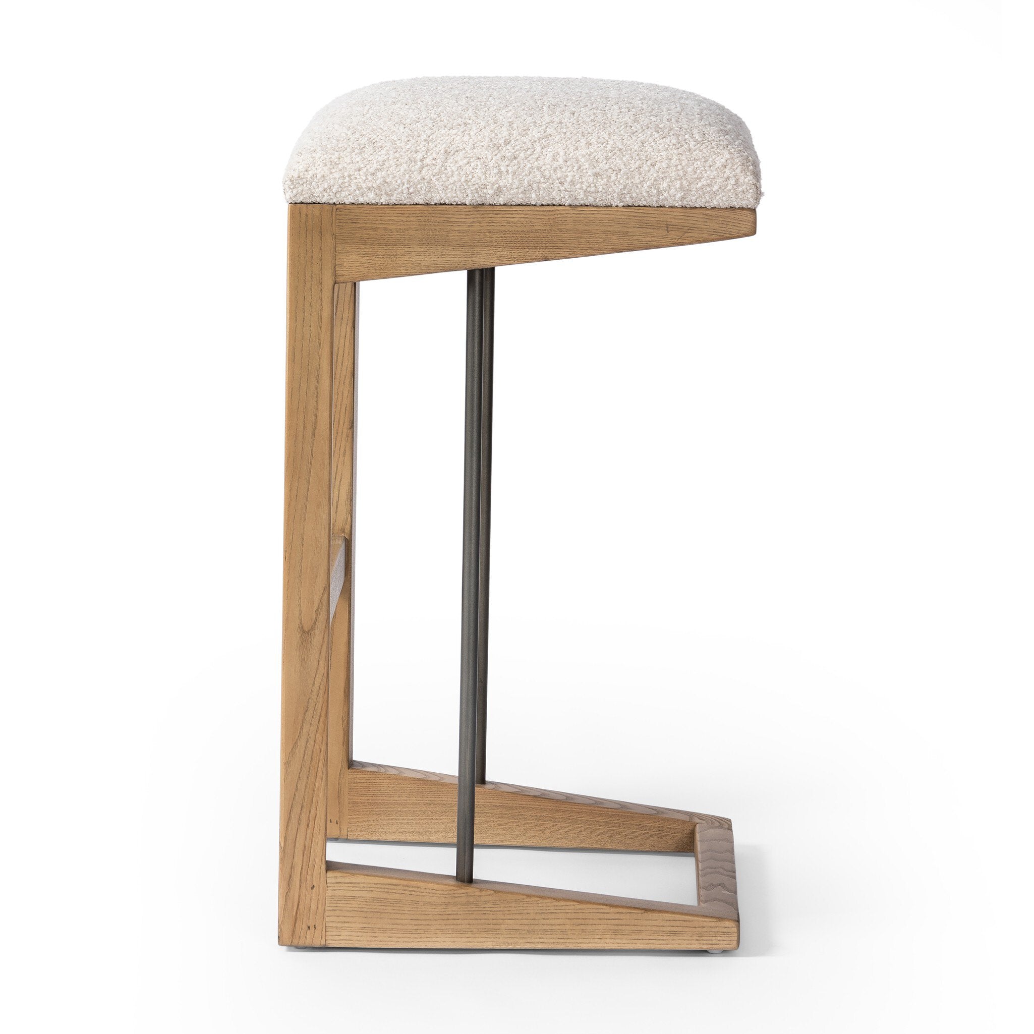 Four Hands Finn Bar + Counter Stool — Somerton Ash-Toasted Ash Solid-Gris Gunmetal-Bar