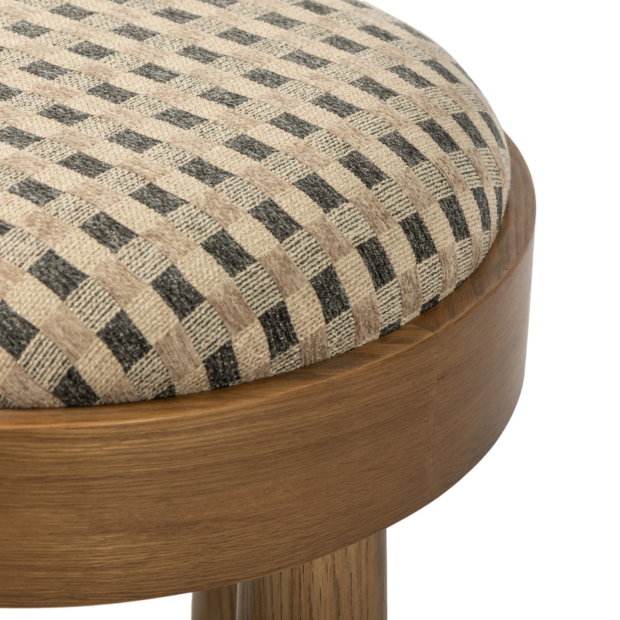 Four Hands Louise Accent Stool — Firefinch Fawn-Warm Oak Veneer