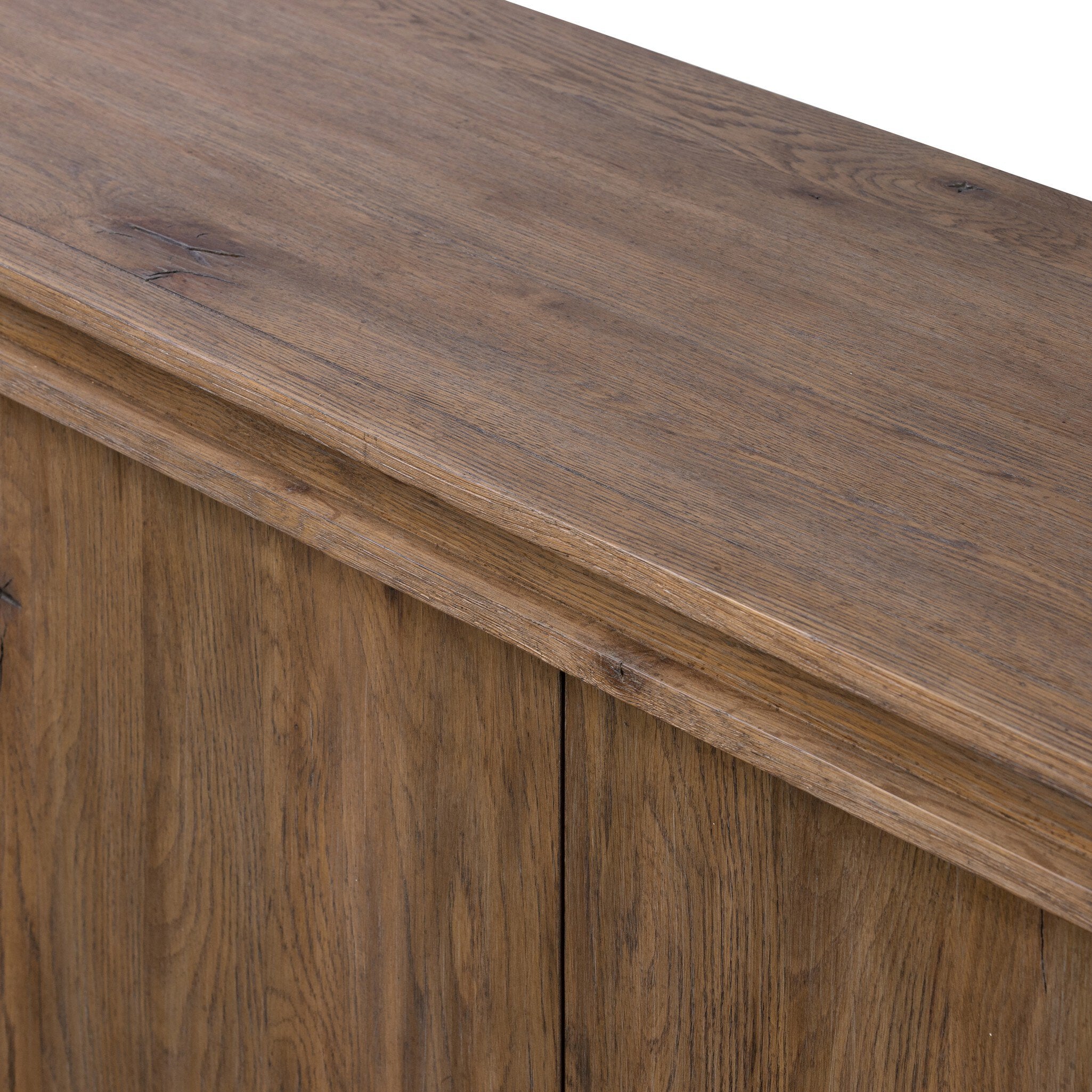 Four Hands Chalmers Media Console — Weathered Oak-Weathered Oak Veneer