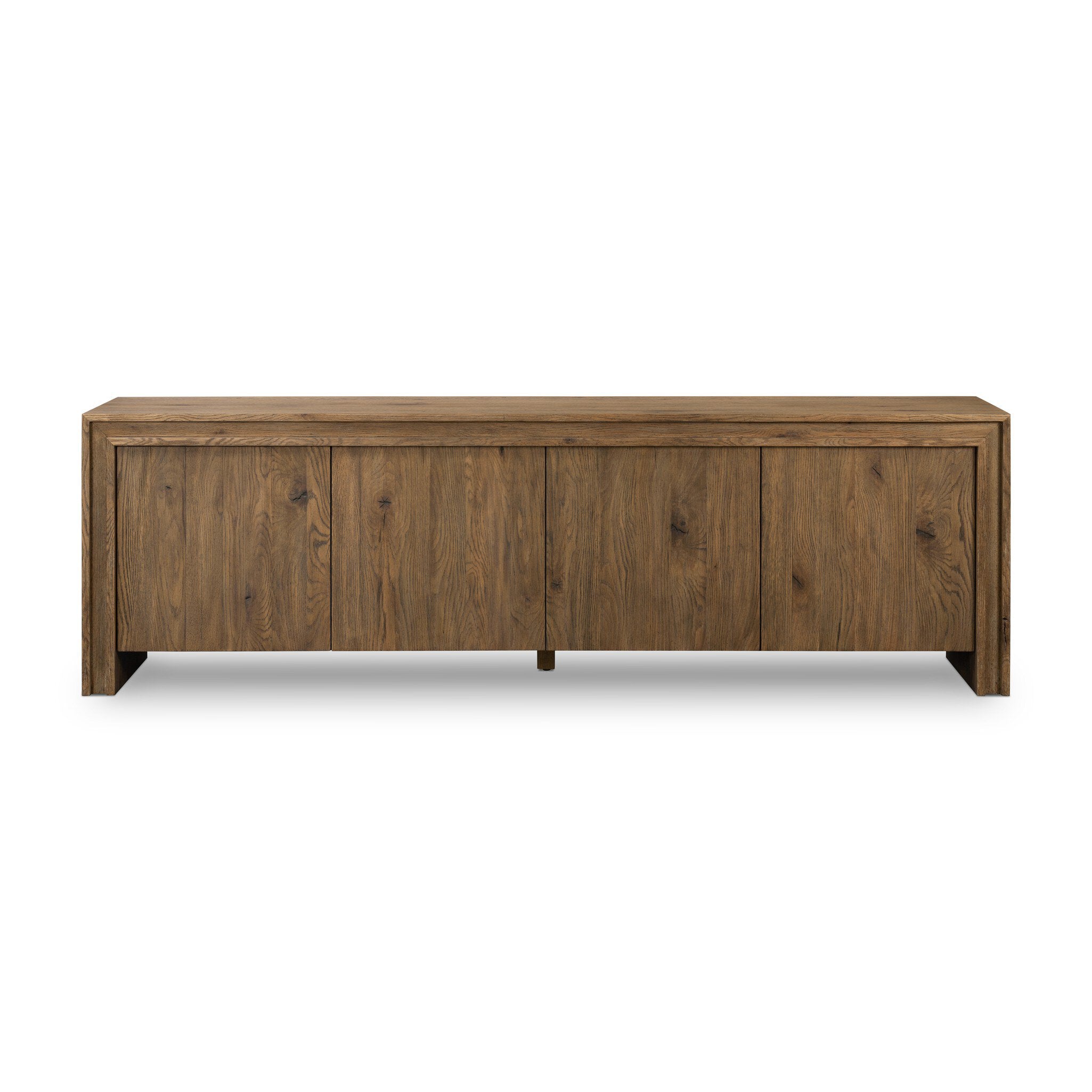 Four Hands Chalmers Media Console — Weathered Oak-Weathered Oak Veneer