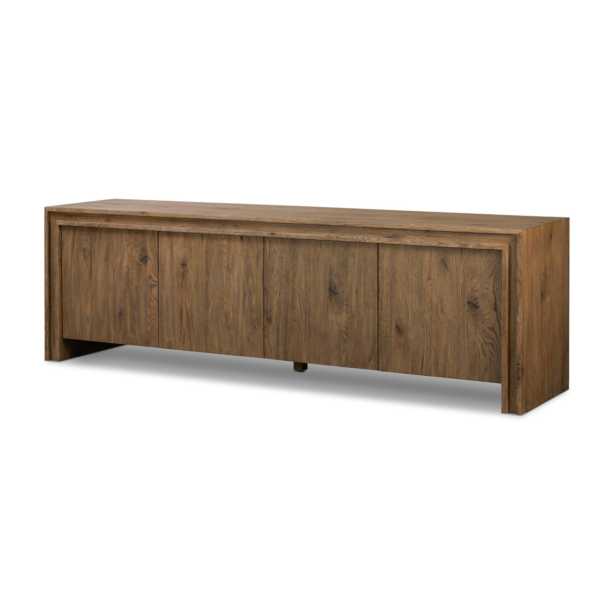 Four Hands Chalmers Media Console — Weathered Oak-Weathered Oak Veneer