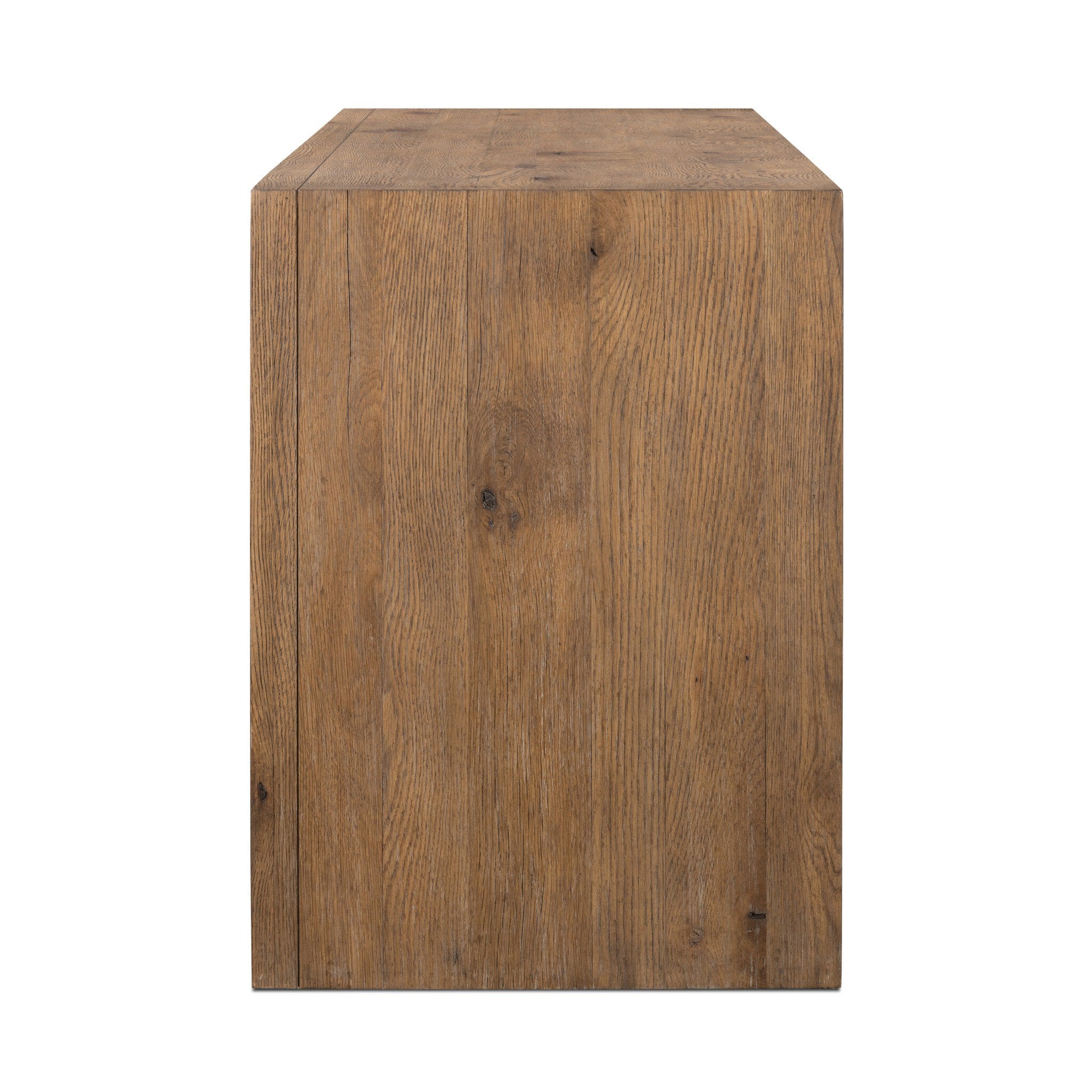Four Hands Chalmers Media Console — Weathered Oak-Weathered Oak Veneer