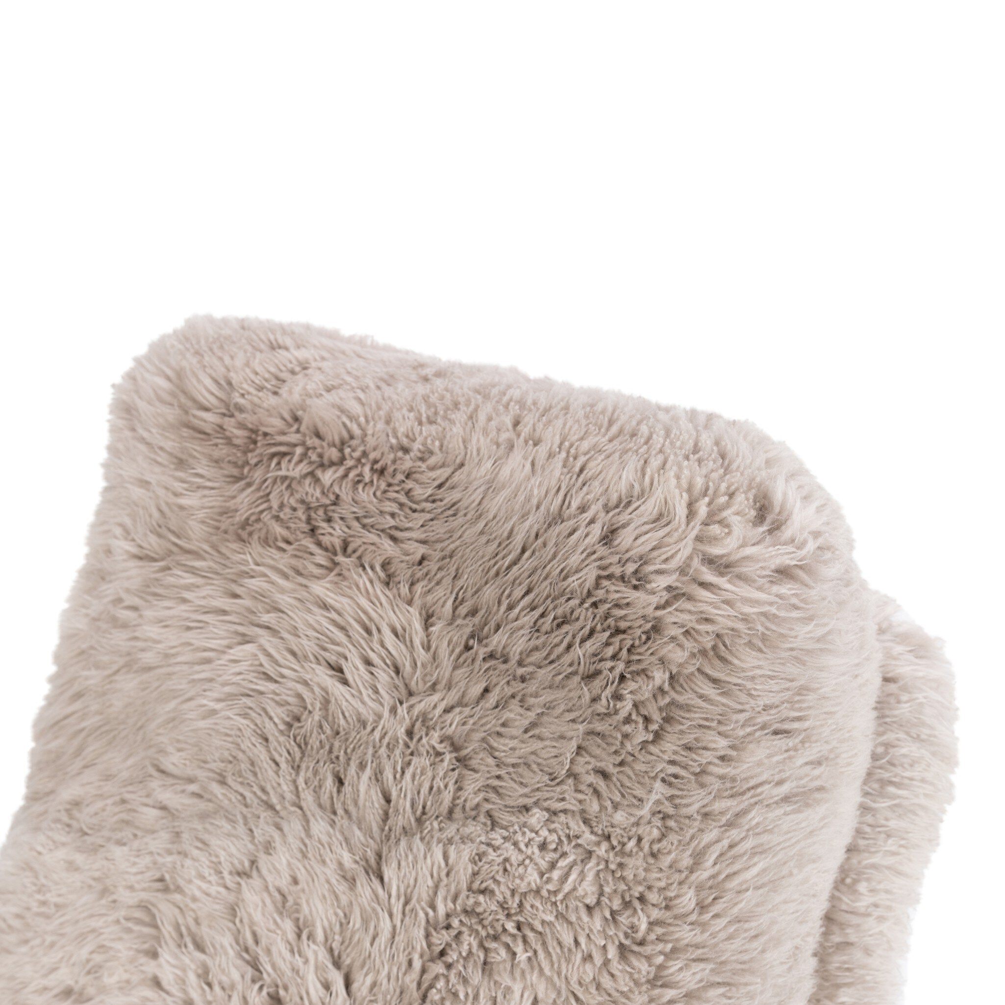 Four Hands Tobin Chair — Taupe Mongolian Fur-Terra Brown Parawood Veneer