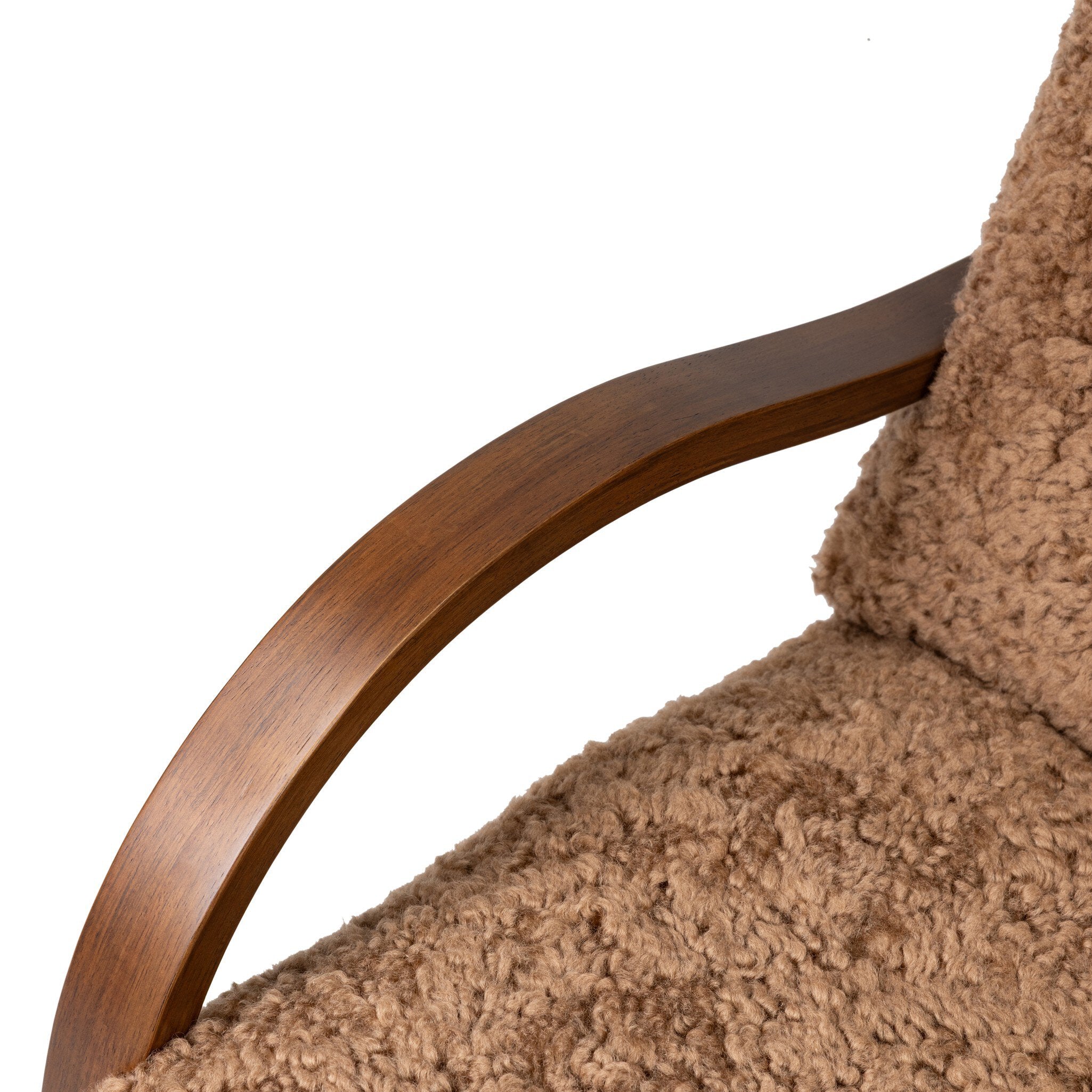Four Hands Tobin Chair — Amber Shearling-Terra Brown Parawood