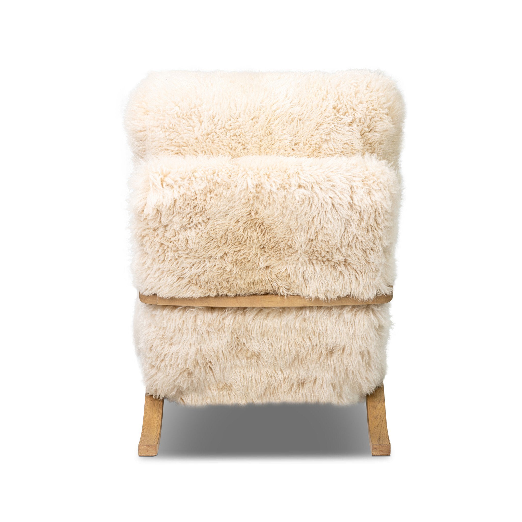 Four Hands Tobin Chair — Champagne Mongolian Fur-Aged Smoked Oak