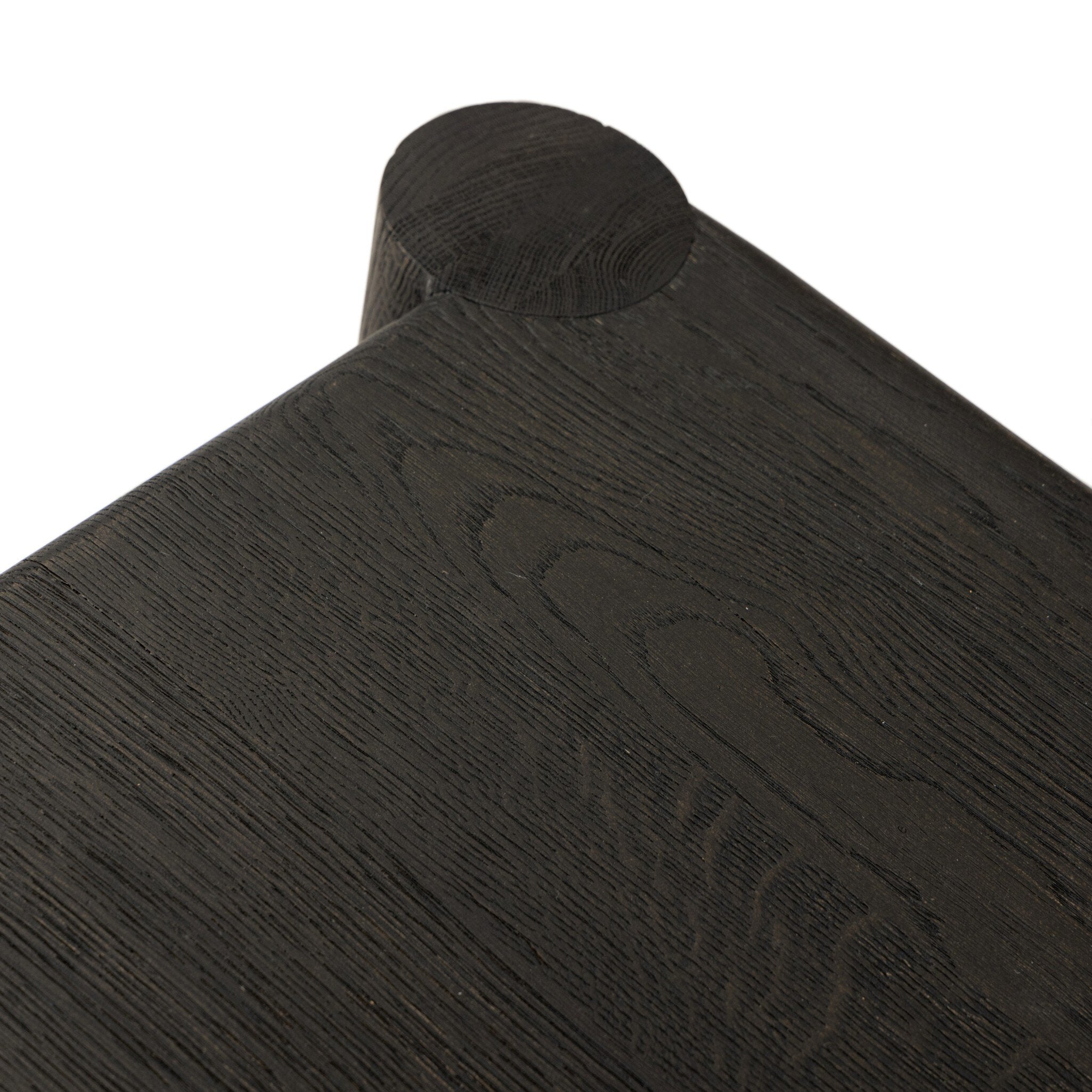 Four Hands Ezri Nightstand — Black Oak-Carved Black Oak