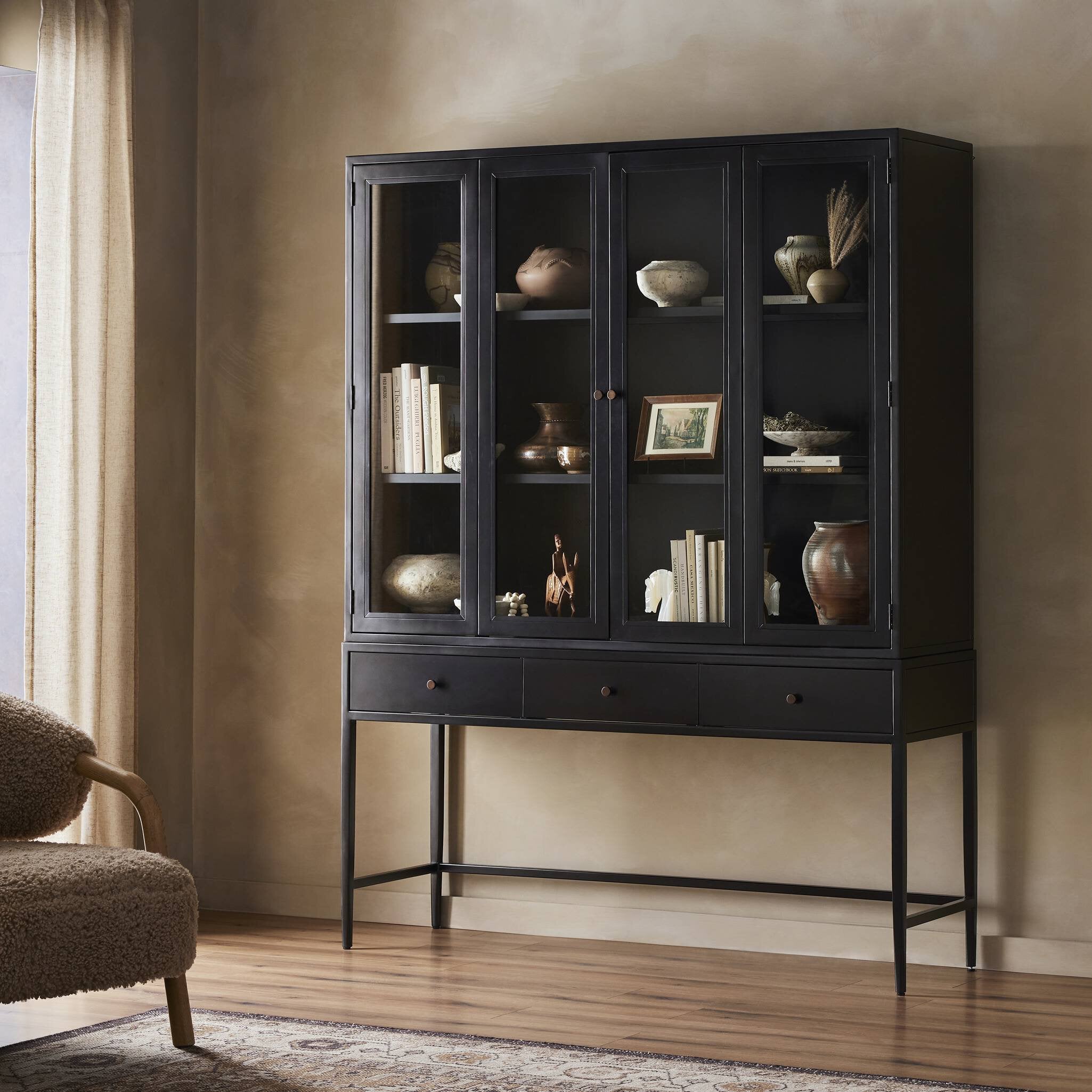 Four Hands Jimi Cabinet — Black-Weathered Bronze