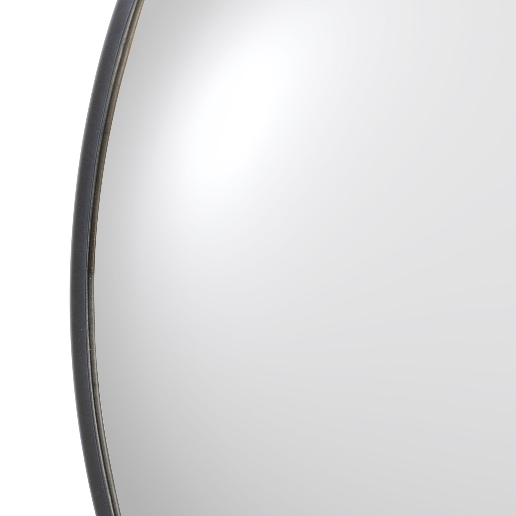 Four Hands Convex Wall Mirror — Iron Matte Black
