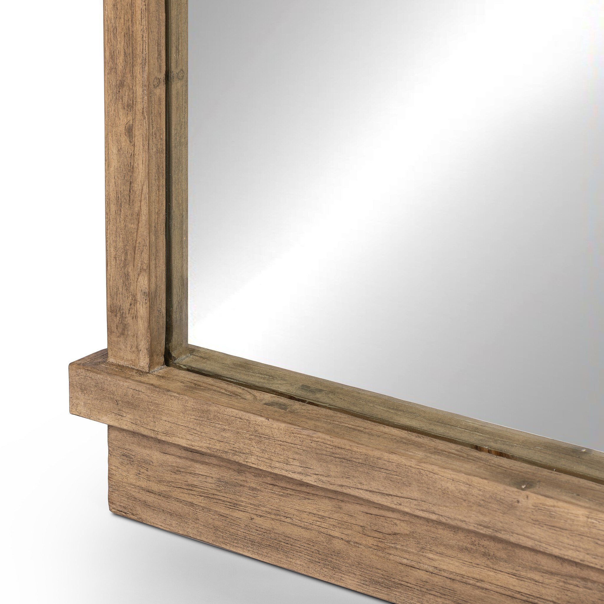 Four Hands Ledge Floor Mirror — Distressed Light Pine